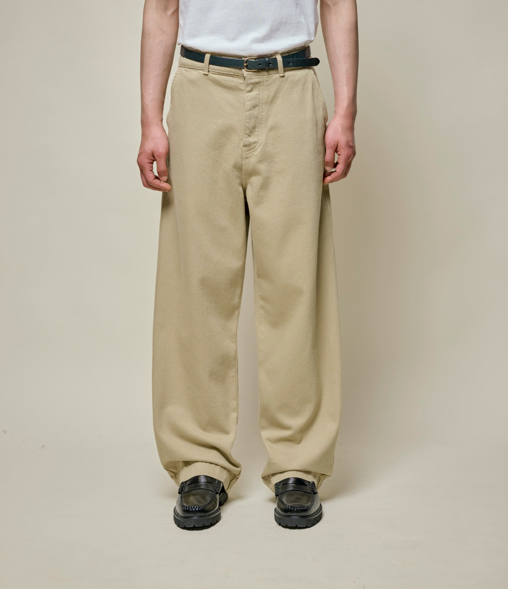 Light Khaki High Rise Wide Leg Chino | Merz b. Schwanen