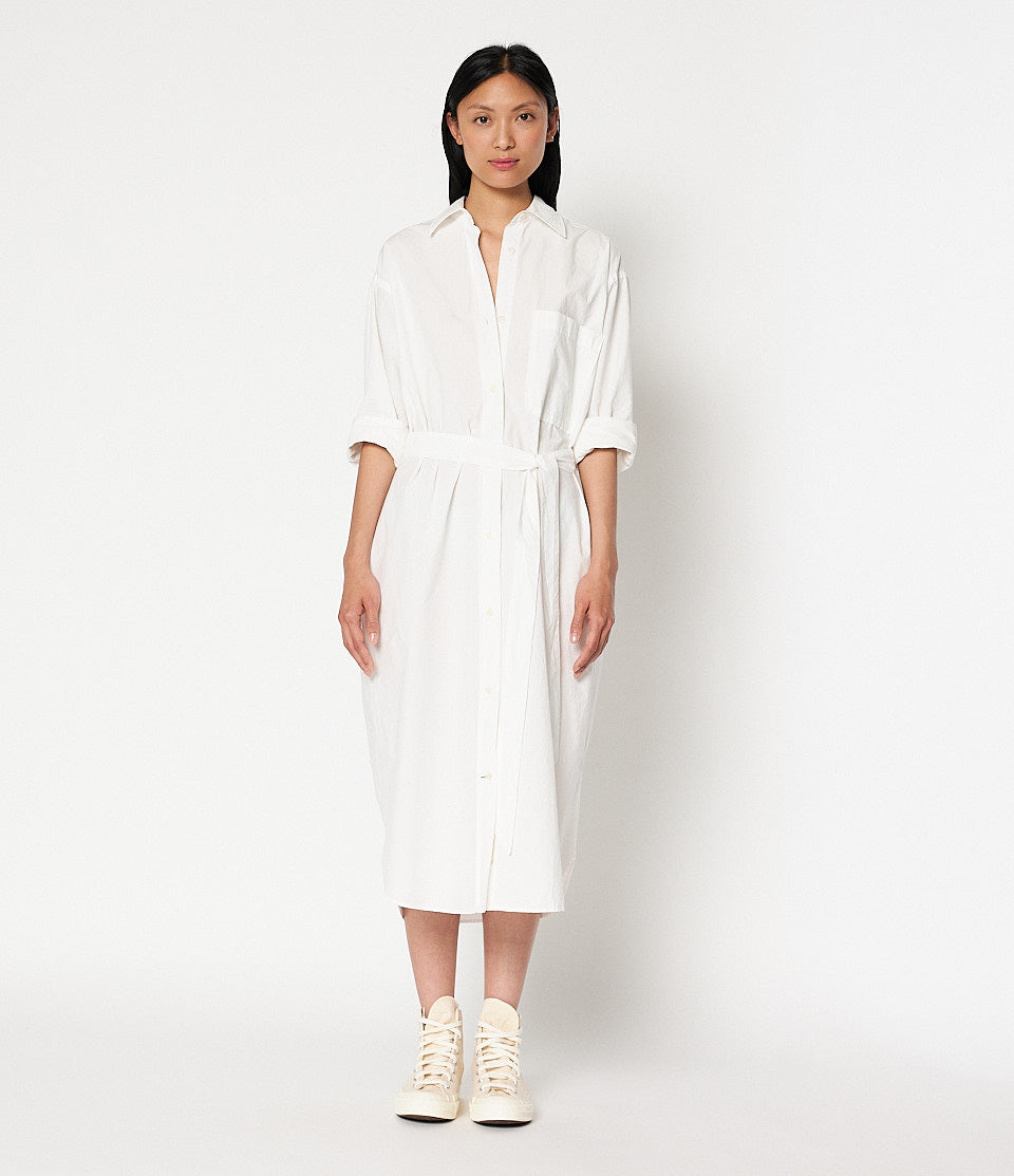 Long Button Down Dress, White - 4 Long Button Down Dress, White - 4