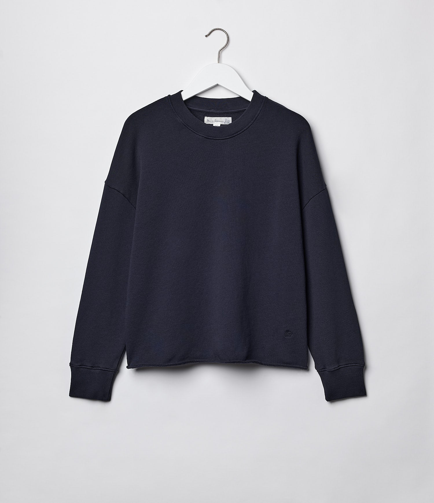 Retro Fleece Sweatshirt With Open Edge On Hem – Merz b. Schwanen