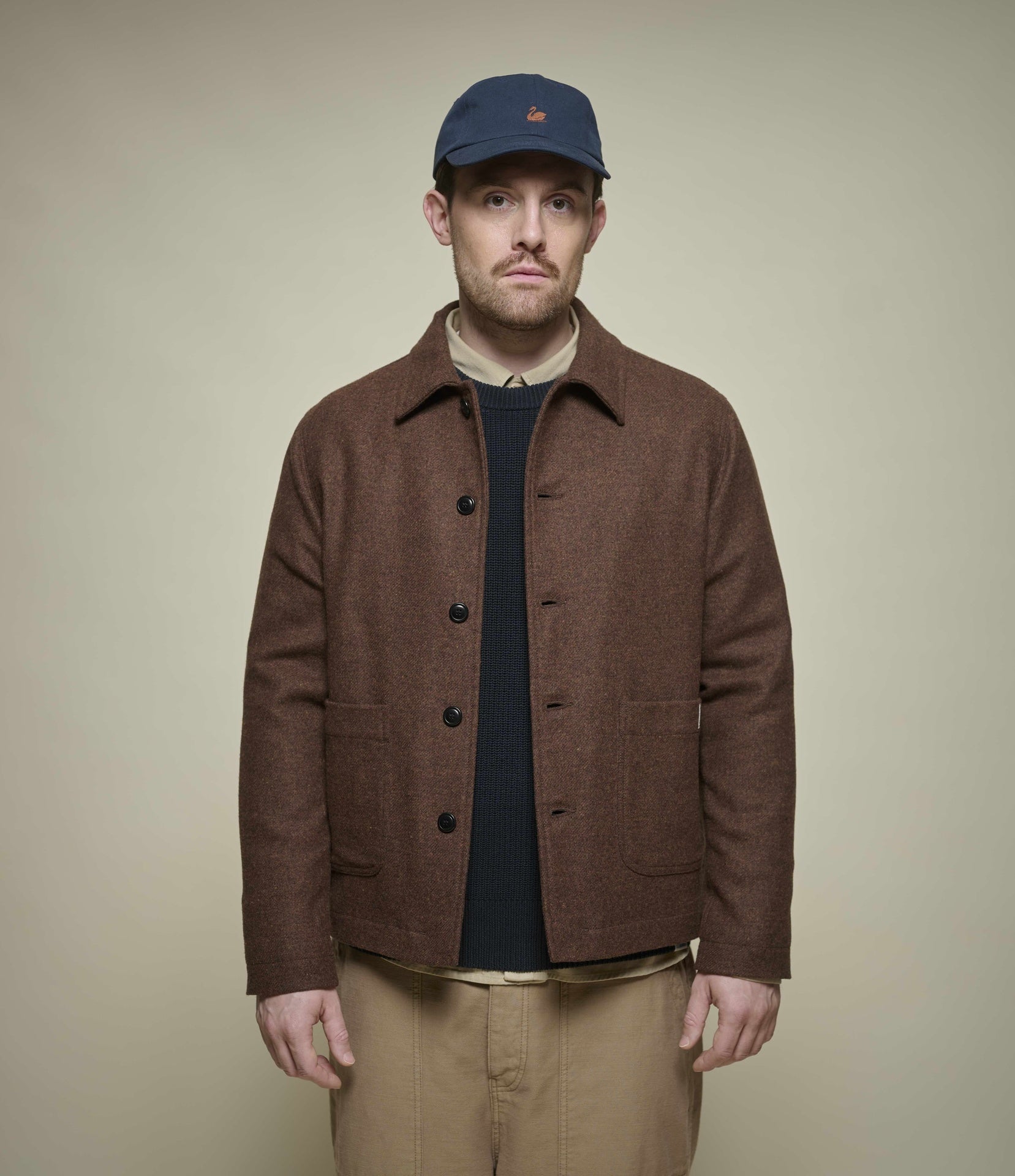 Teak Cropped Wool Tweed Jacket | Merz b. Schwanen