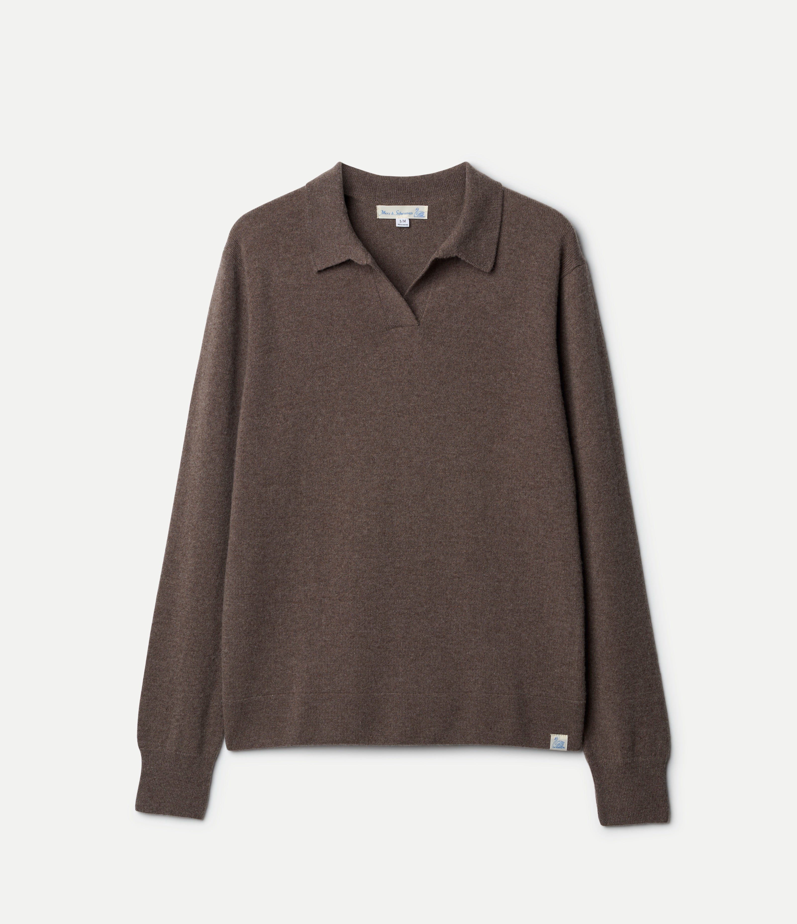 Brown long-sleeve shirt on a white background