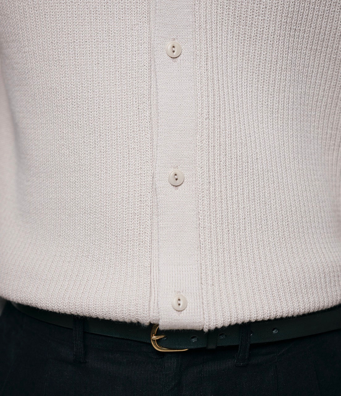 Close-up of ribbed knitted cotton fabric
