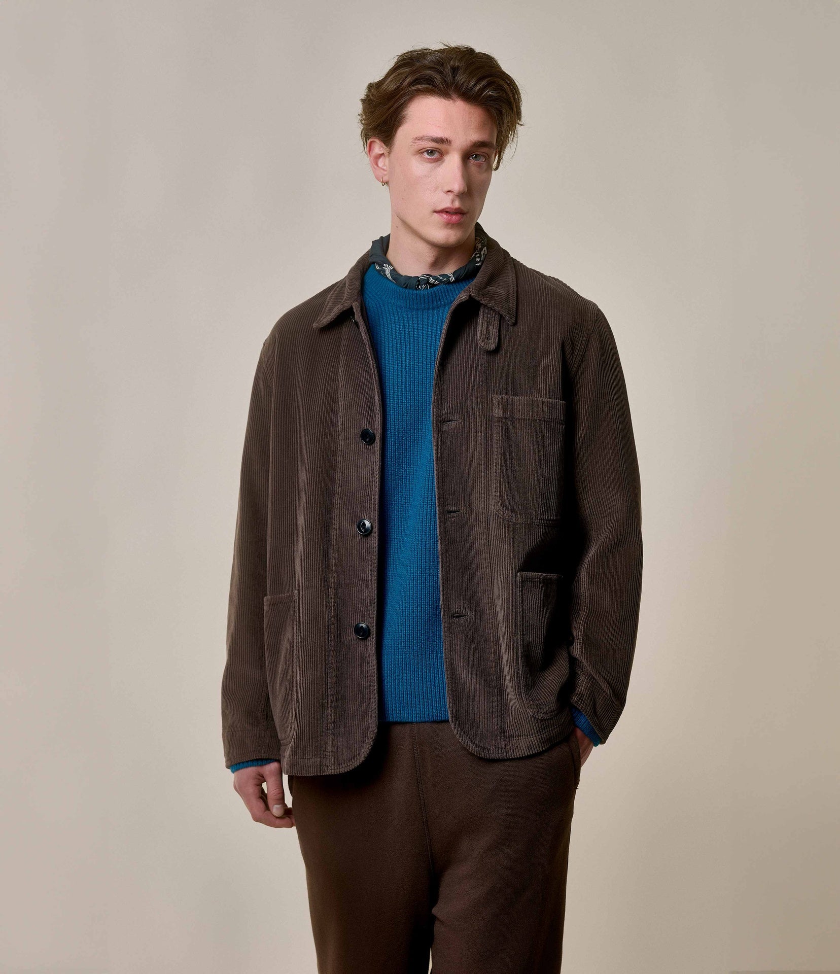 『TEN WORK CORDUROY JKT BLACK L』 Corduroy Zip-Up Shirt | GU US