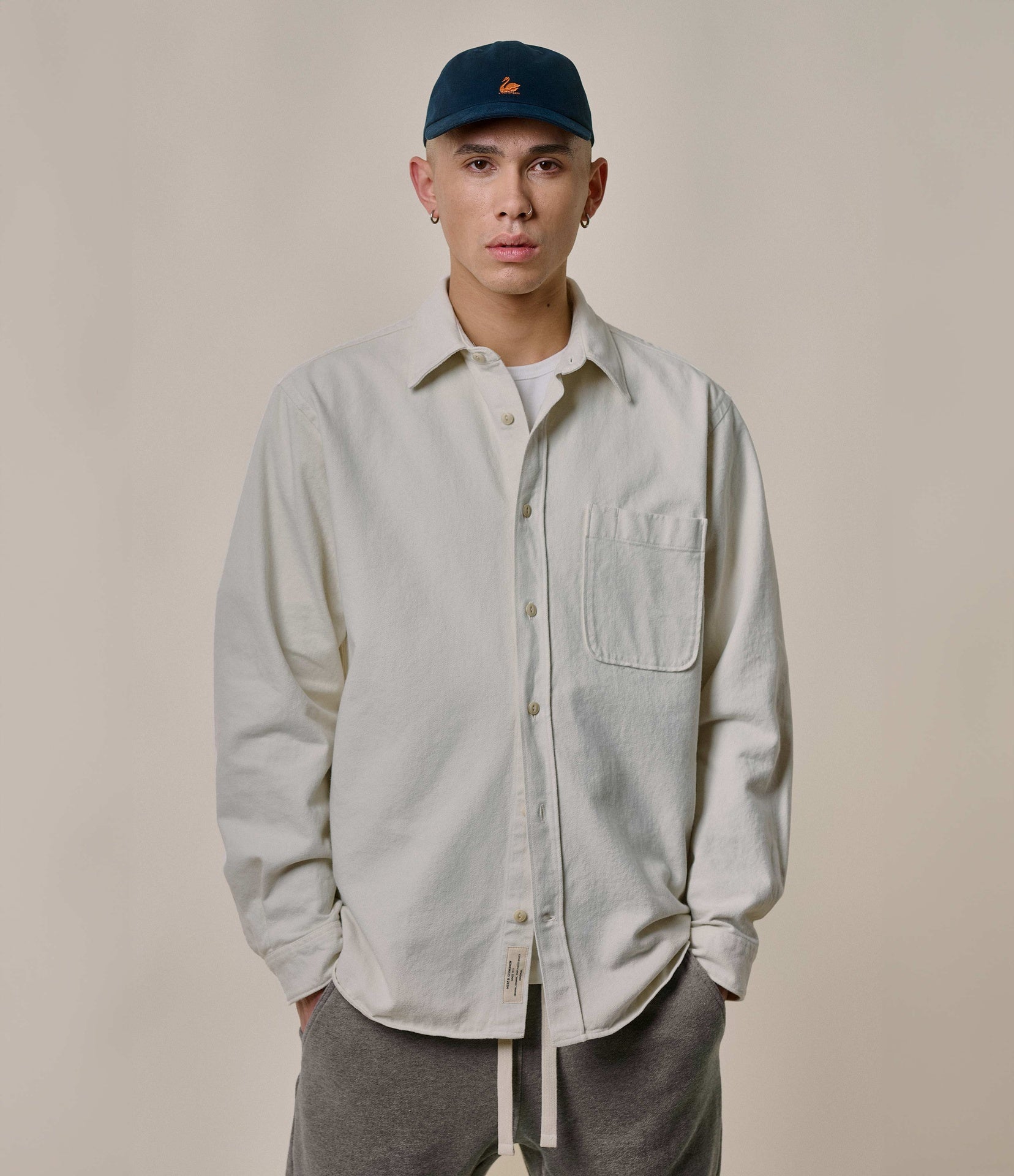Sturdy Cotton Twill Long Sleeve Shirt – Merz b. Schwanen
