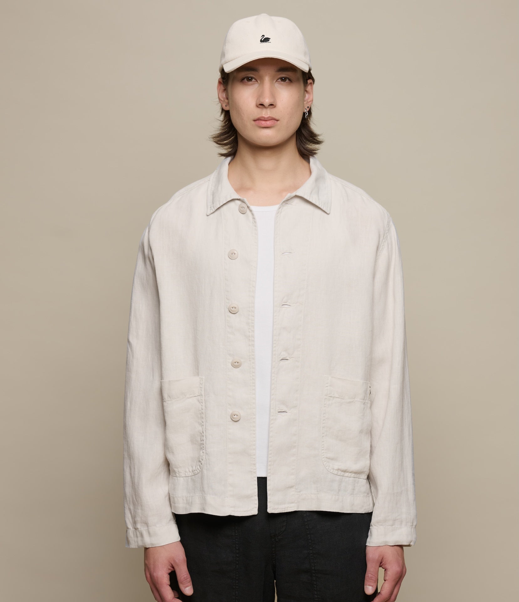 Cropped Worker's Linen Jacket – Merz b. Schwanen