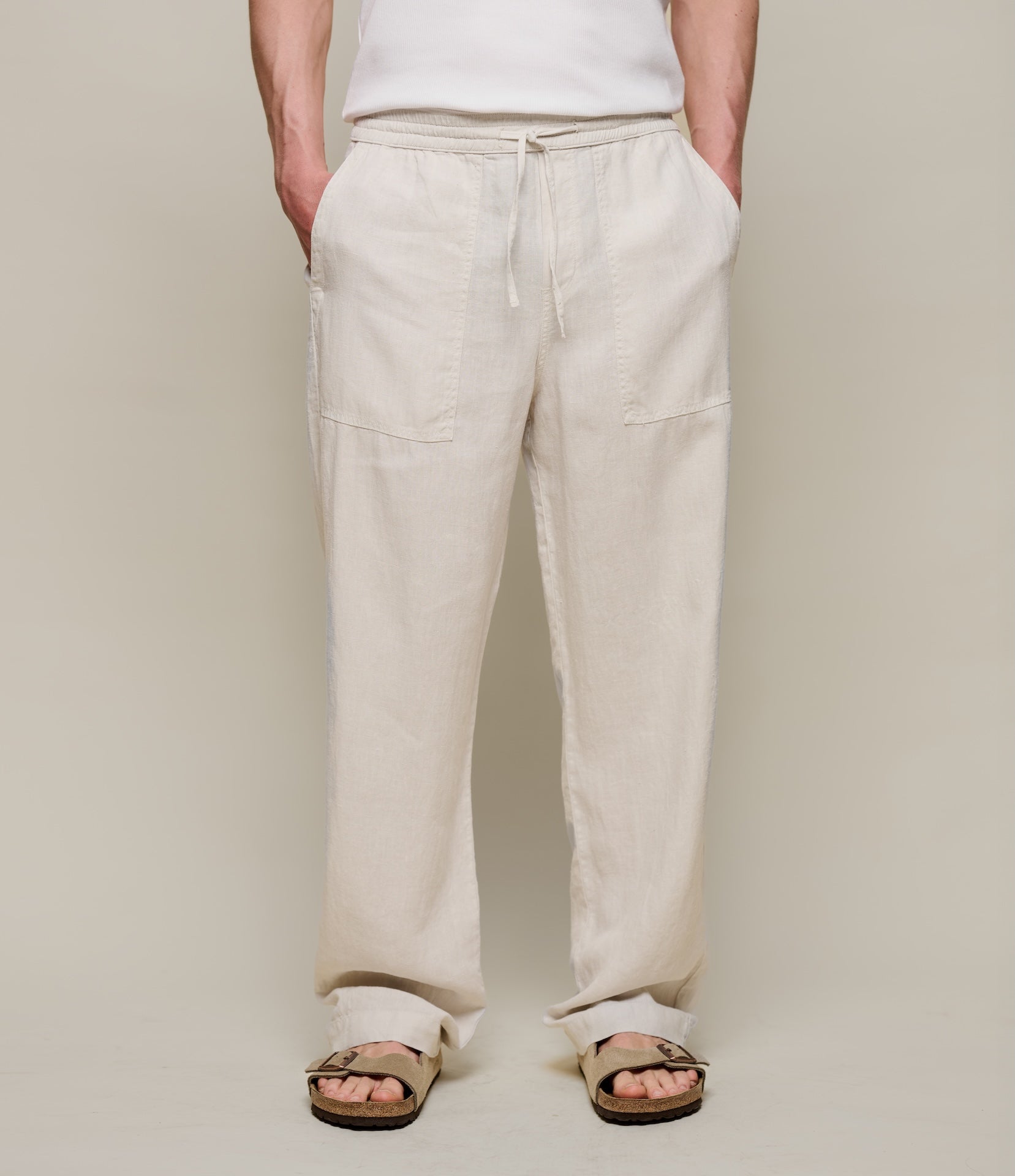 Worker's Linen Drawstring Pants – Merz b. Schwanen