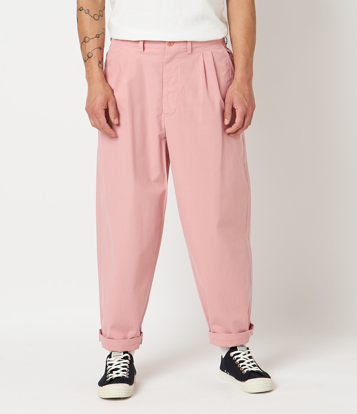 Pleated Cotton Poplin Ankle Length Pants – Merz b. Schwanen
