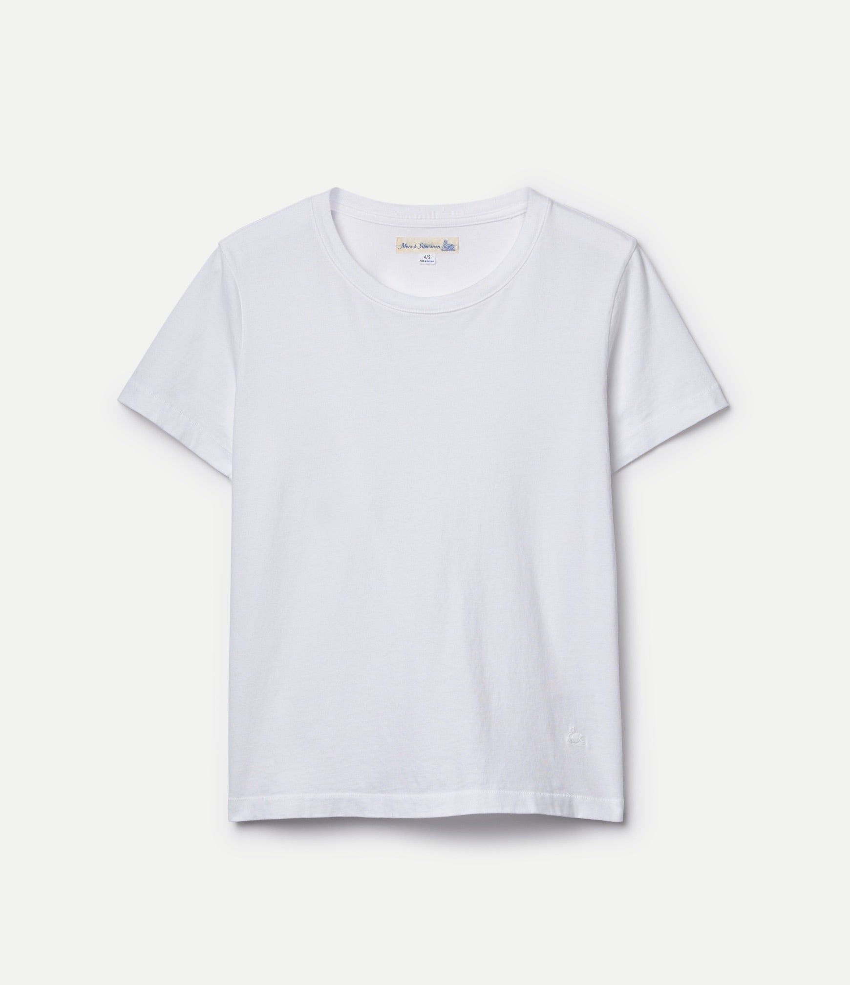 White t-shirt on a light gray background