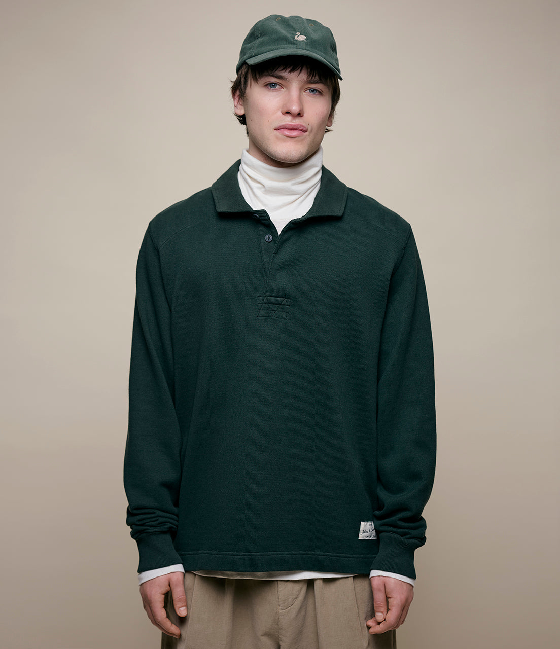 Forest Green Cotton Rugby Shirt | Merz b. Schwanen