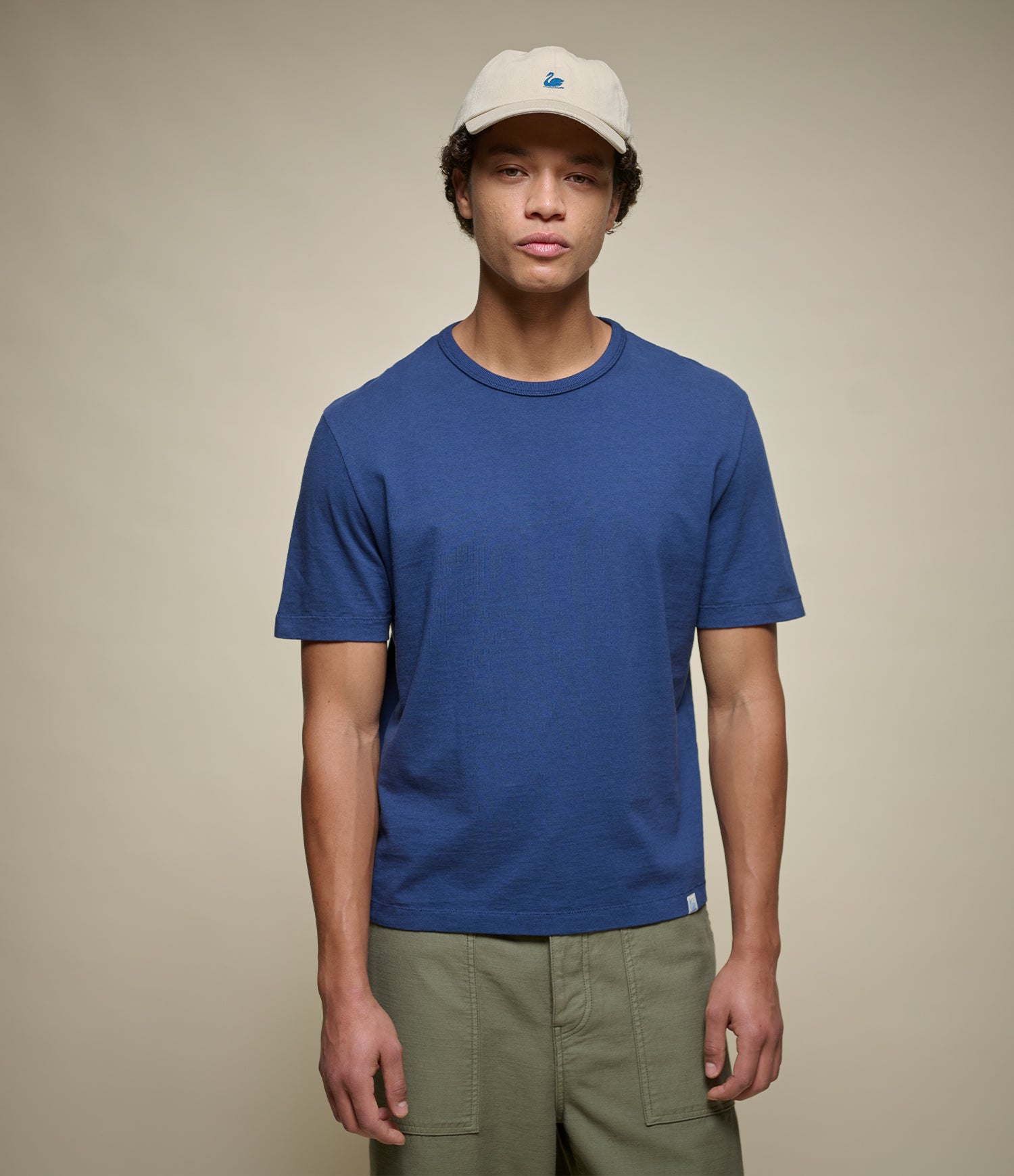 Washed Ink Cropped Organic Cotton T-Shirt | Merz b. Schwanen