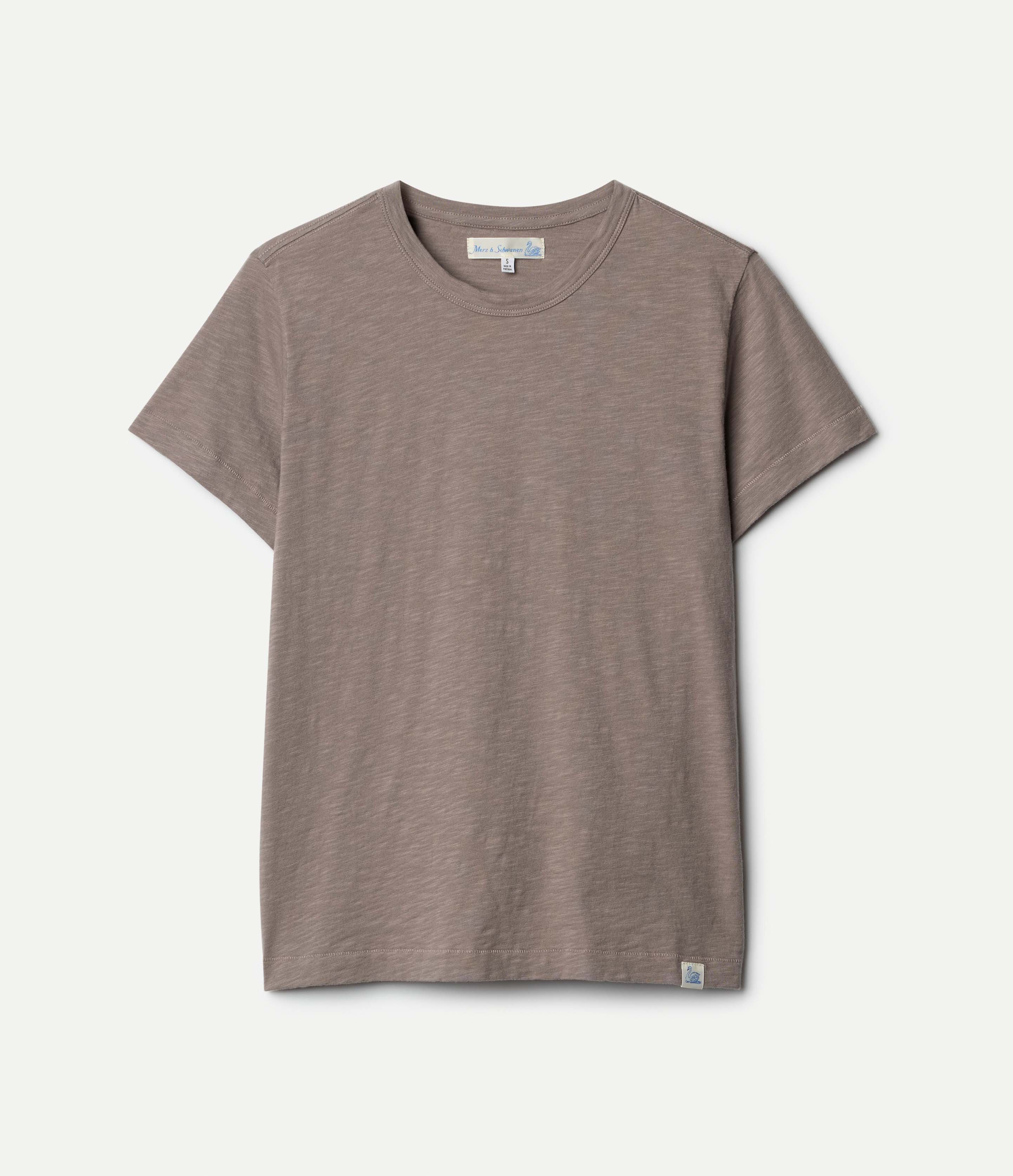 Grey pima cotton slub T-shirt against neutral background