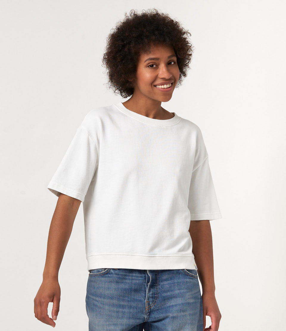 Cropped Short Sleeve Sweatshirt Cropped Lightweight American