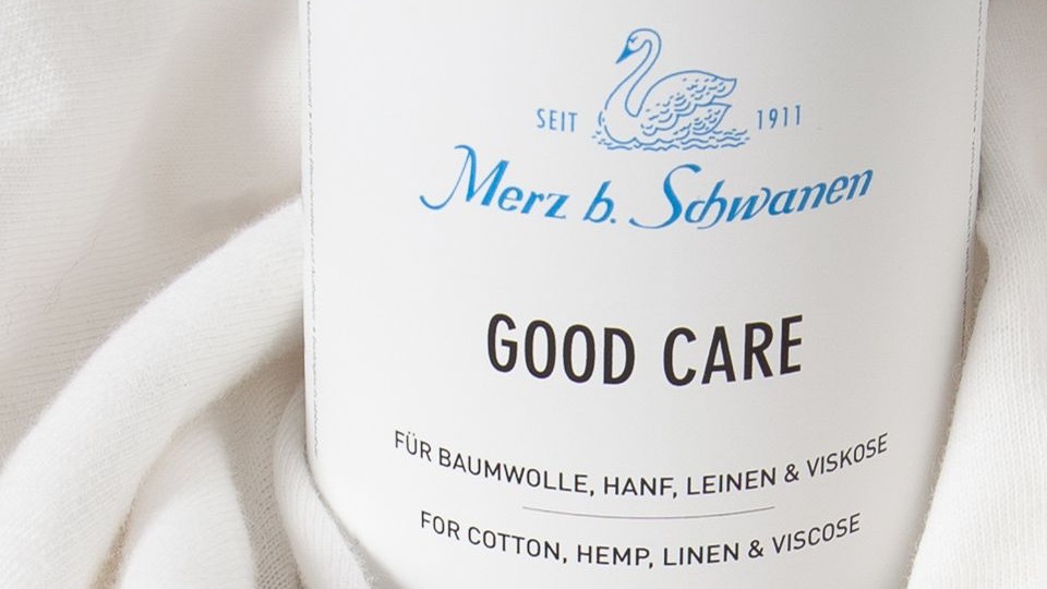 close up of merz b. schwanen cotton detergent