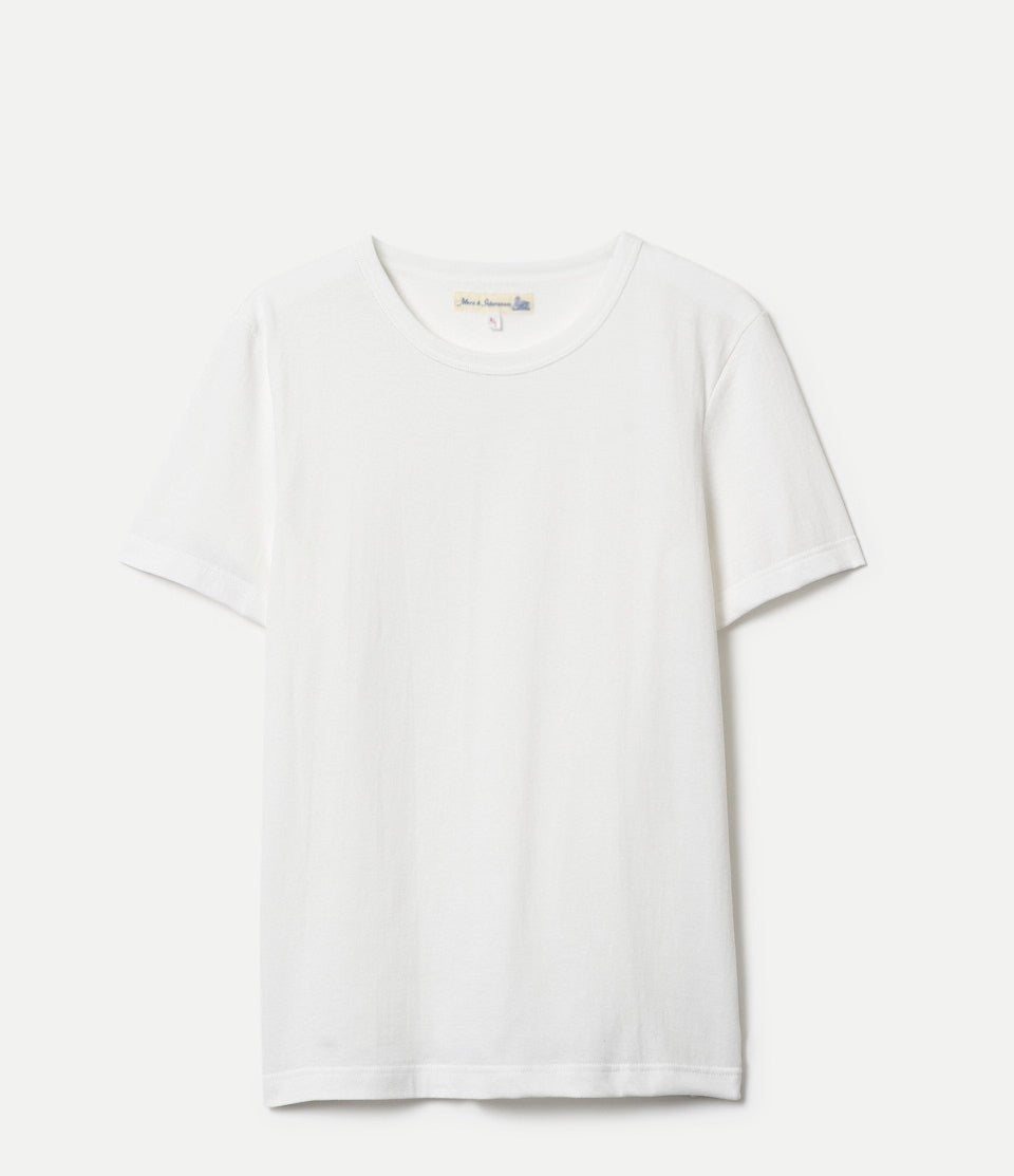 White t-shirt on a light gray background