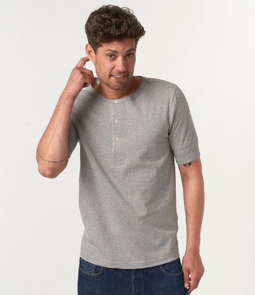 207 Loopwheeled Classic Fit Midweight Short Sleeve Henley – Merz b