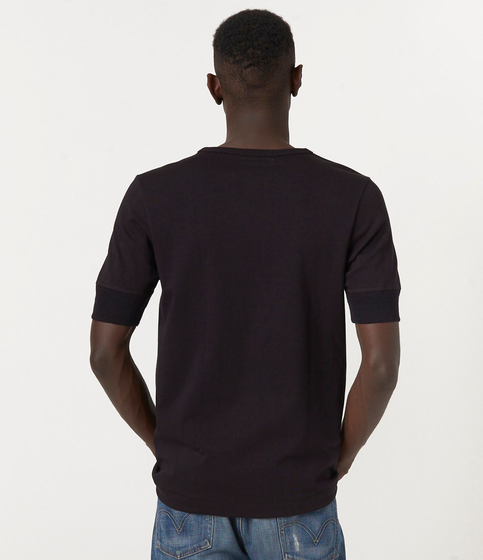 MERZ B. SCHWANEN｜SHORT-SLEEVED ROUND NECK T-SHIRTS (207 Merz b. Schwanen - 207 Loopwheel Short Sleeve Henley - White