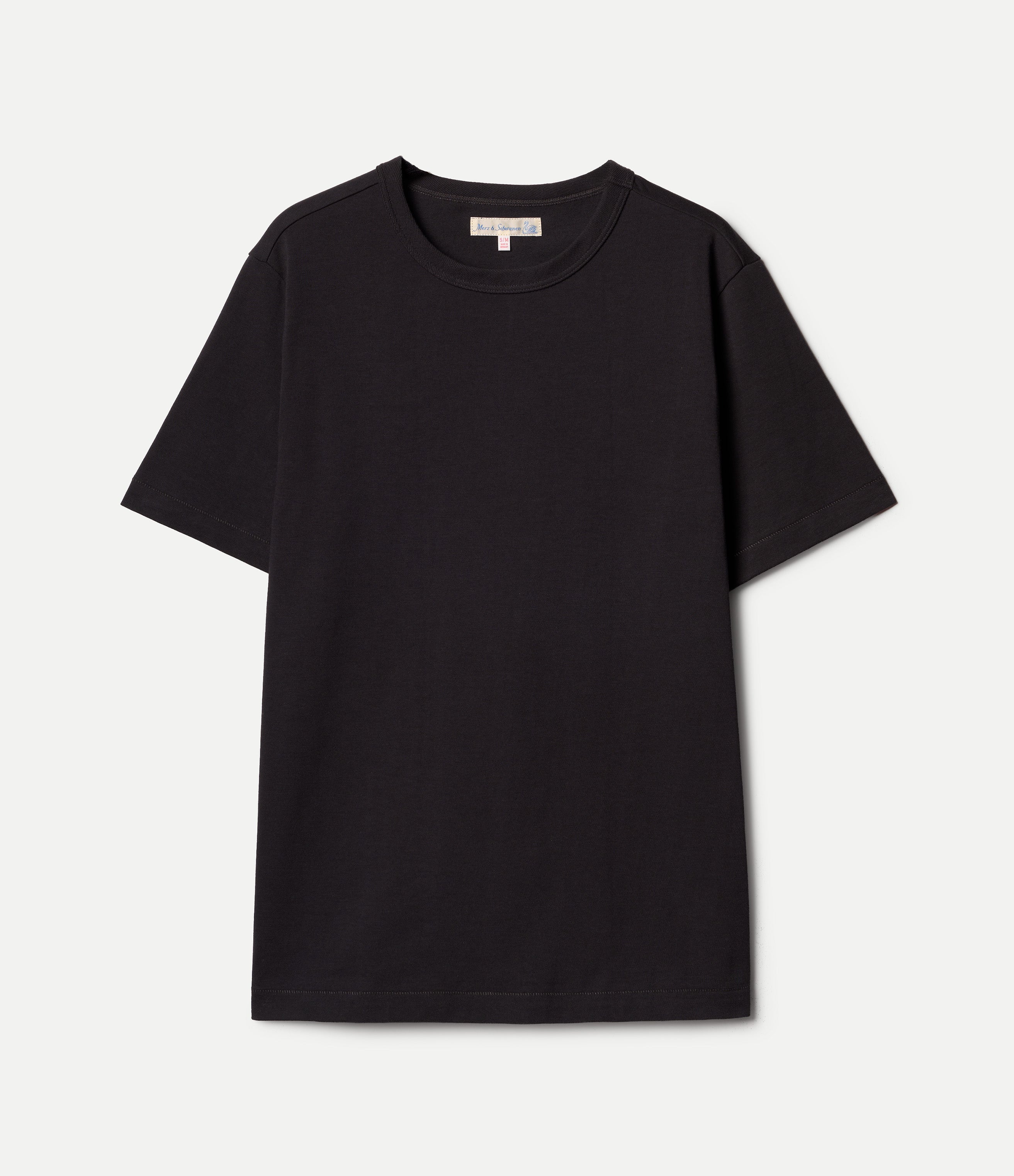 Black relaxed fit t-shirt on a light gray background