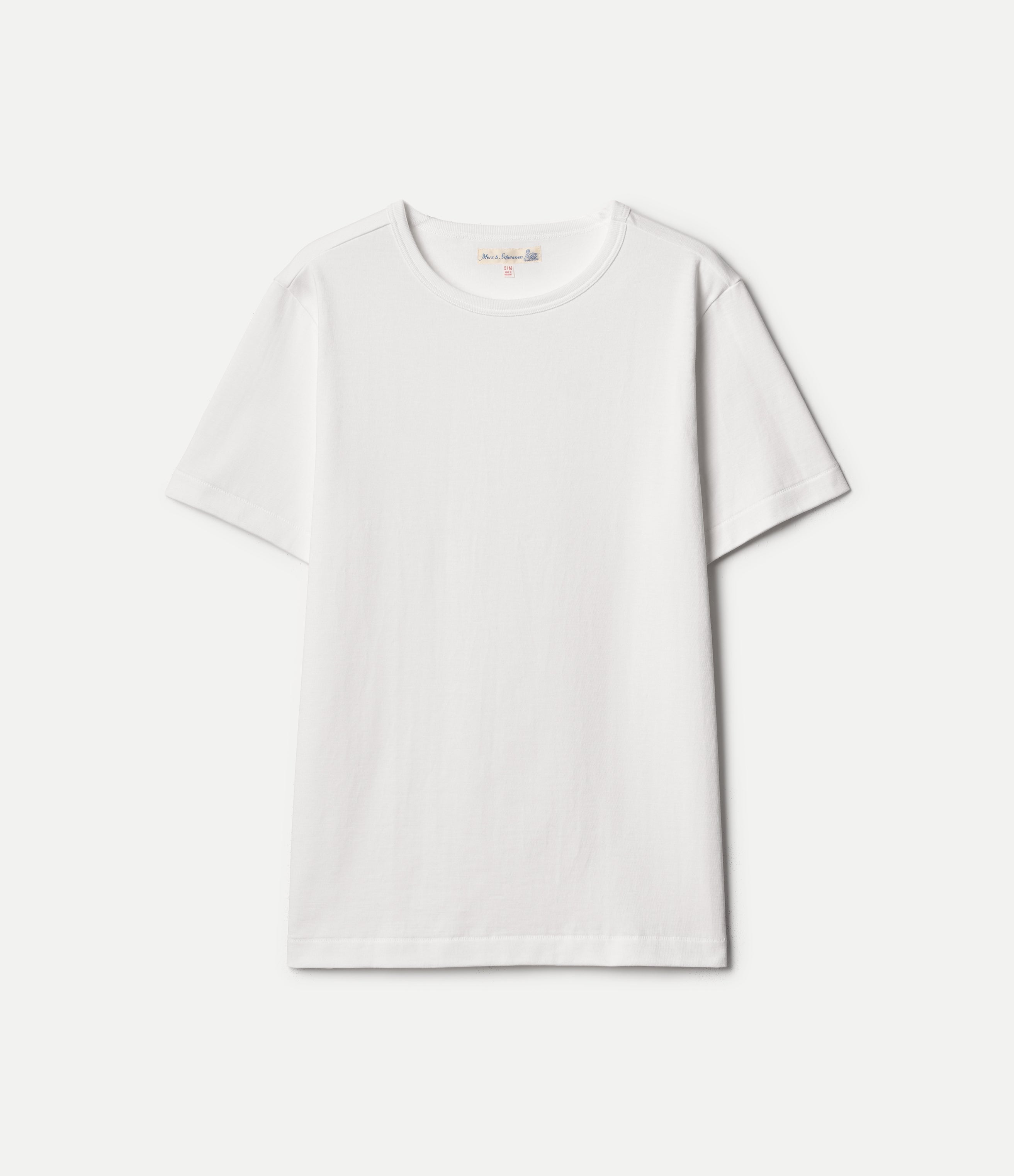 White t-shirt on a light gray background