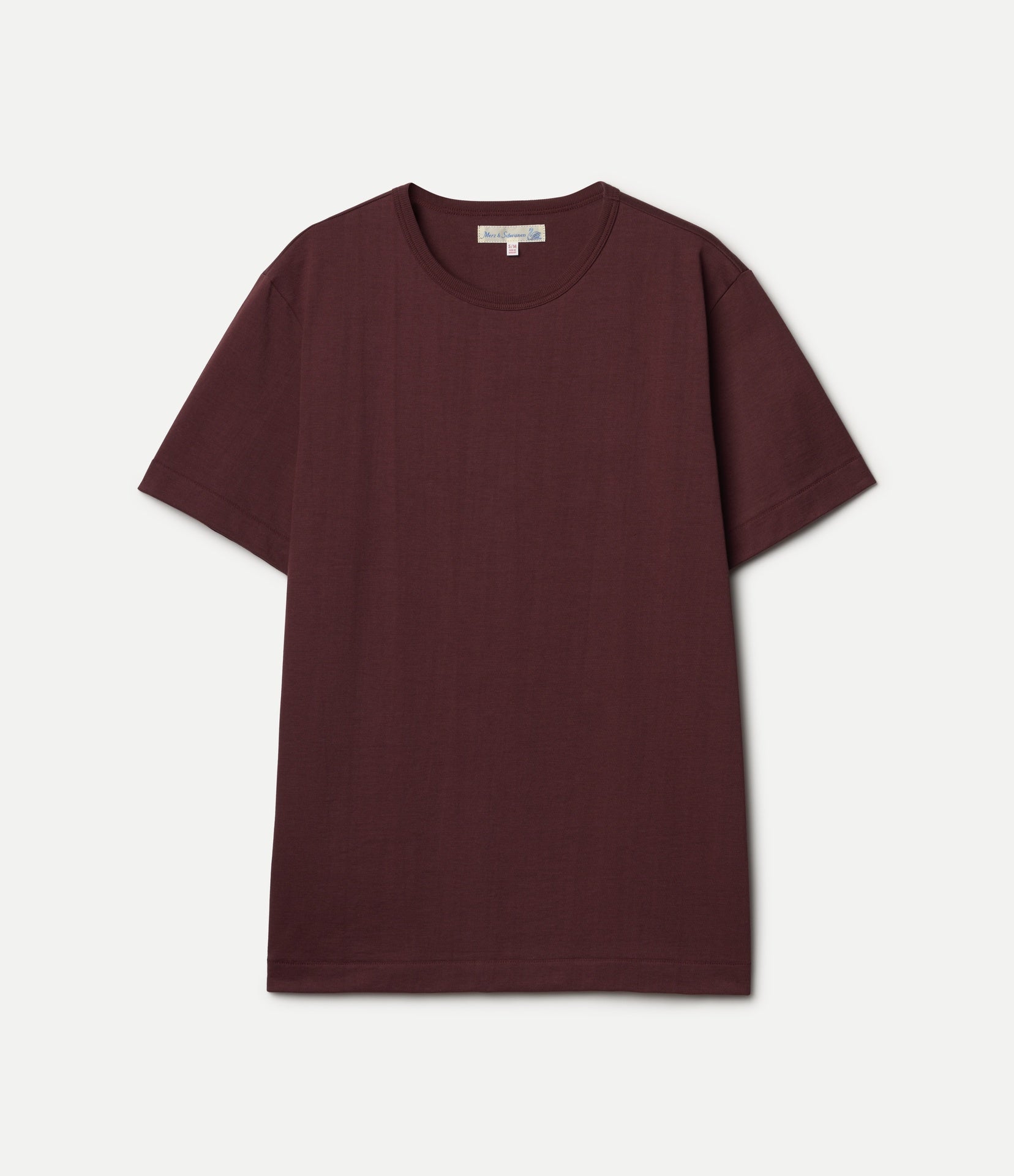 2M15 Burgundy Red Organic Cotton T-Shirt | Merz b. Schwanen