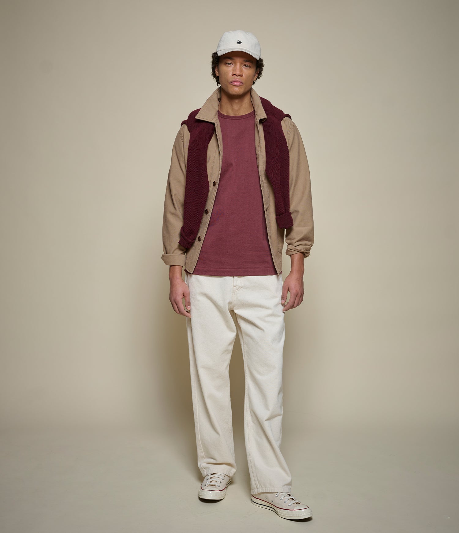 Salen/Trashgenji 2M15 Burgundy Red Organic Cotton T-Shirt | Merz b. Schwanen