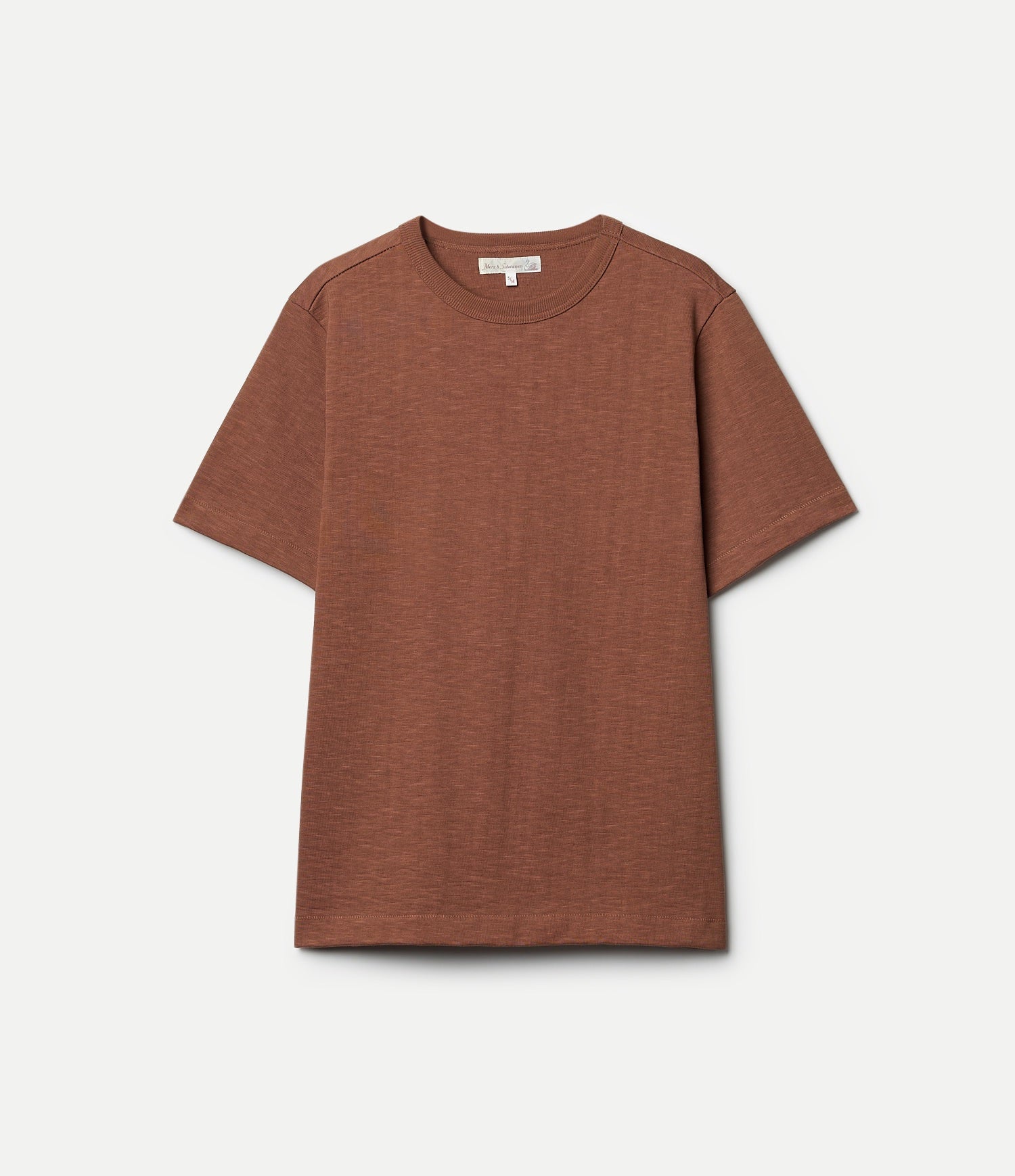 Brown t-shirt on a light gray background