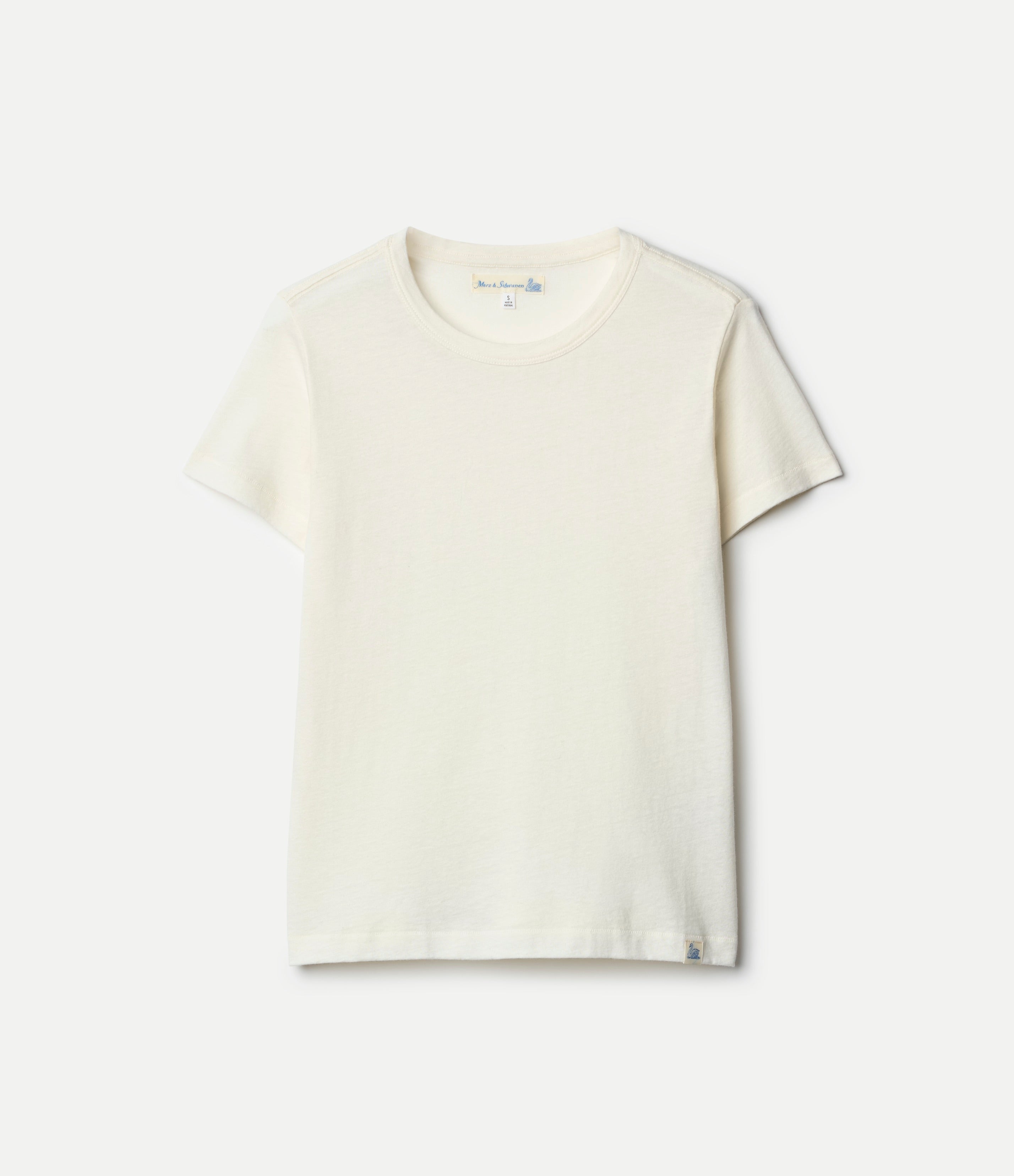 White t-shirt on a light gray background