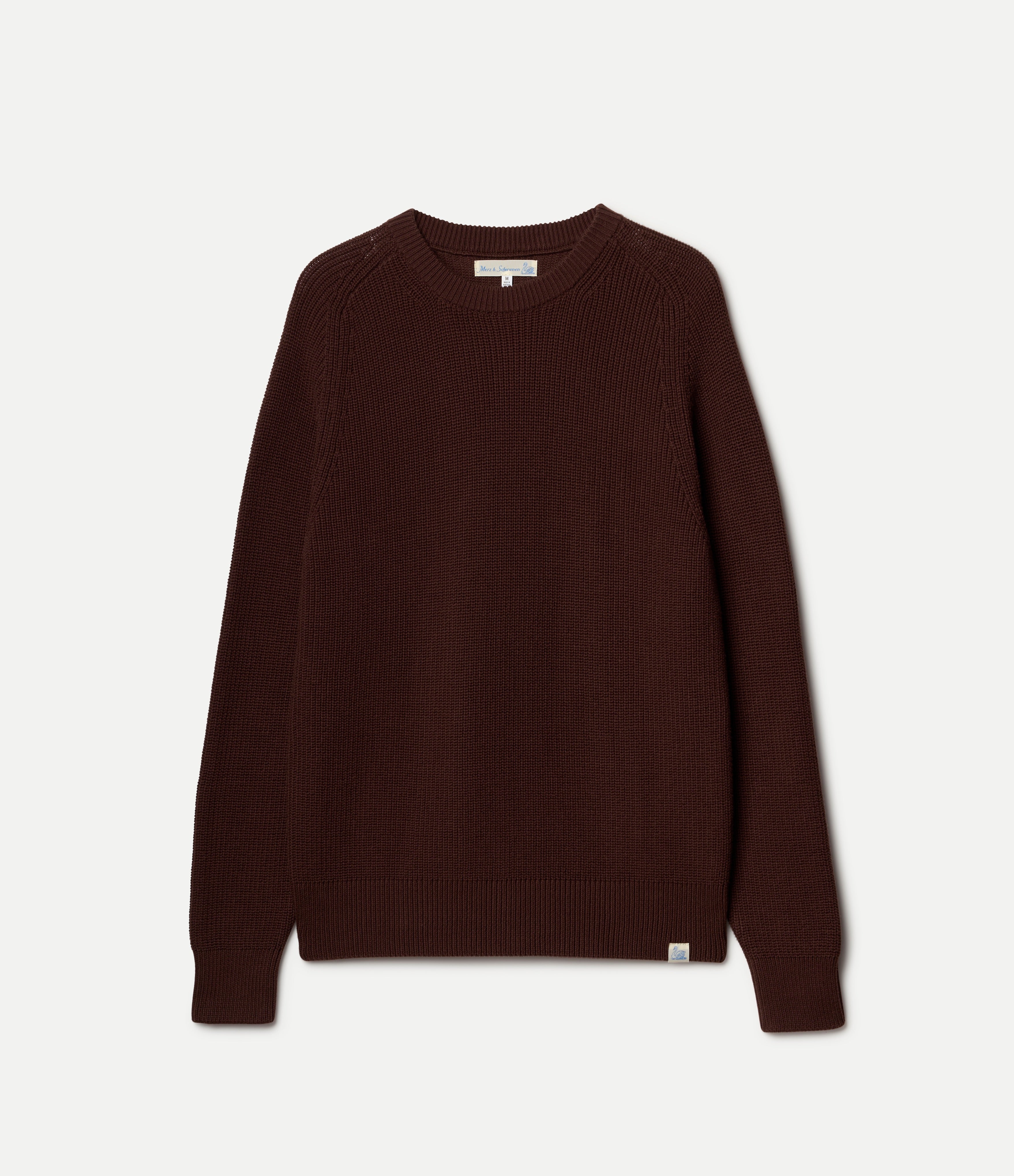 Chocolate Ribbed Cotton Sweater | Merz b. Schwanen