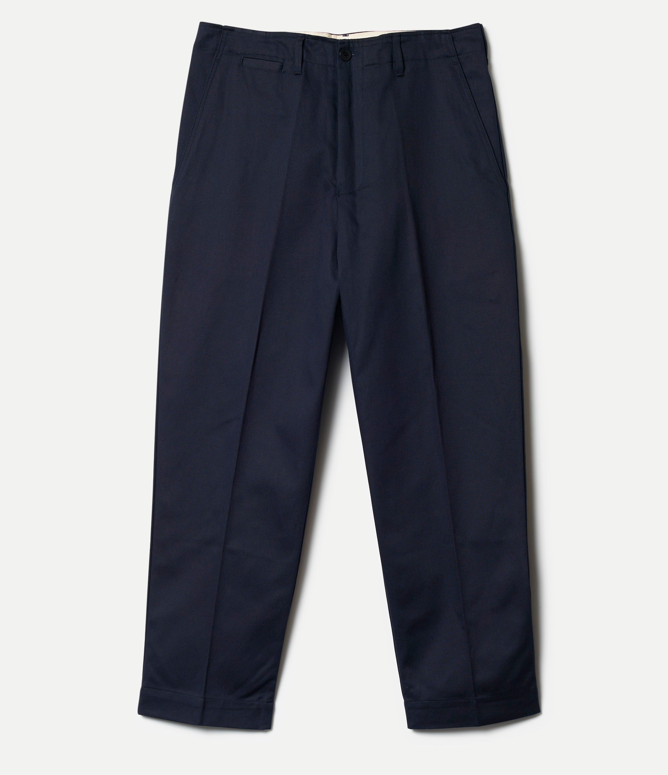 Navy blue chino on a white background
