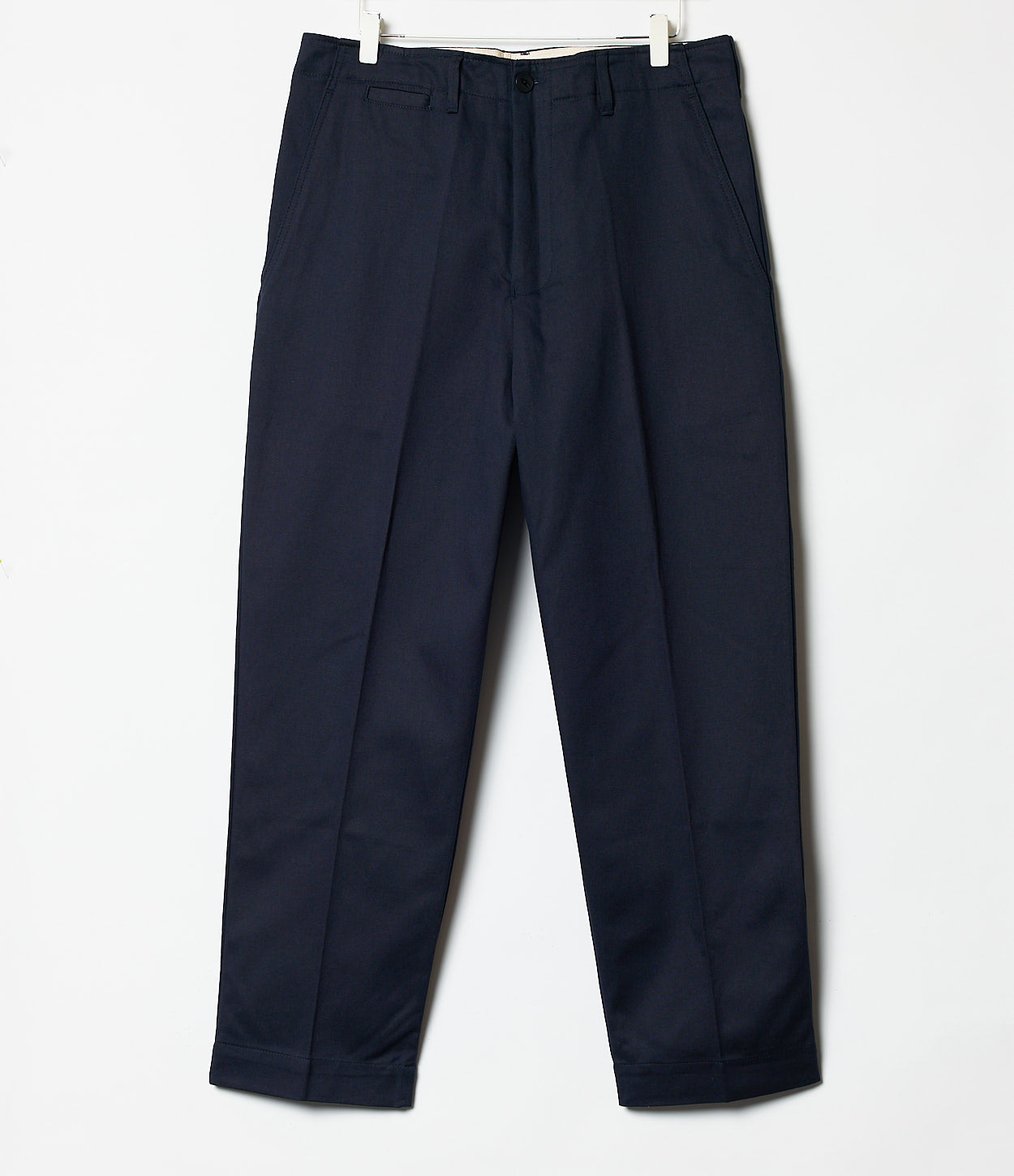Navy blue pants on a white background