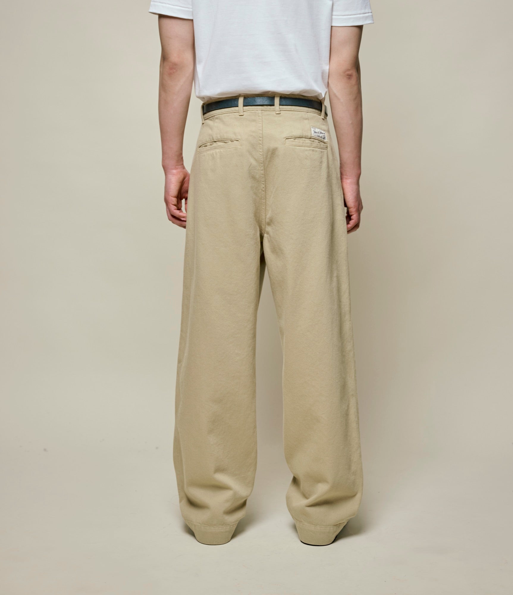 Light Khaki High Rise Wide Leg Chino | Merz b. Schwanen