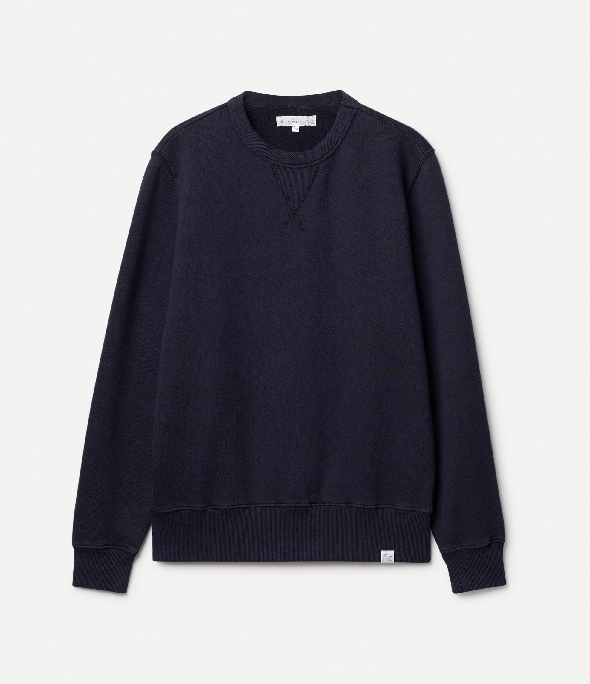 Navy blue sweatshirt against a white background