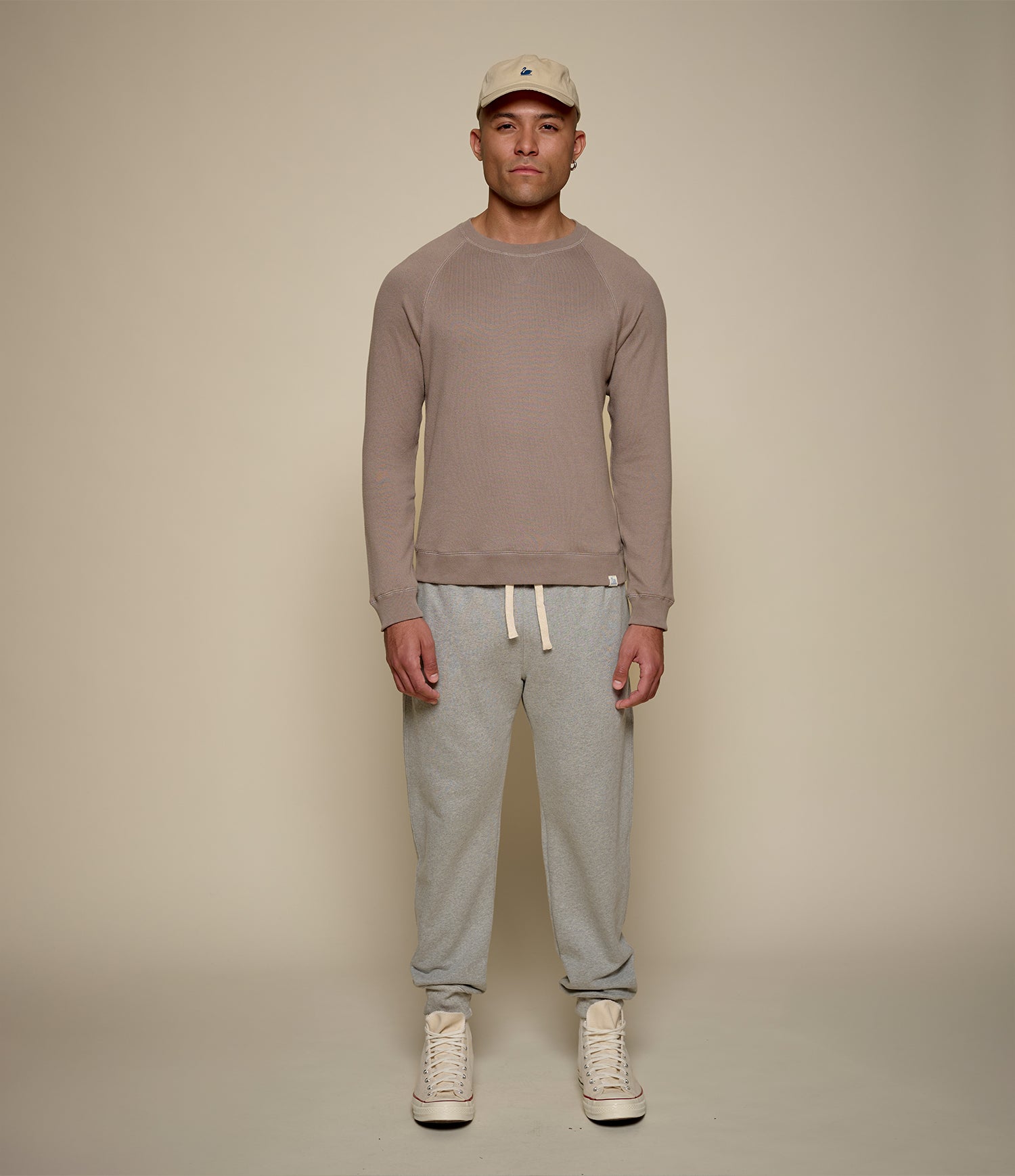 Brown Organic Cotton Raglan Sweatshirt | Merz b. Schwanen