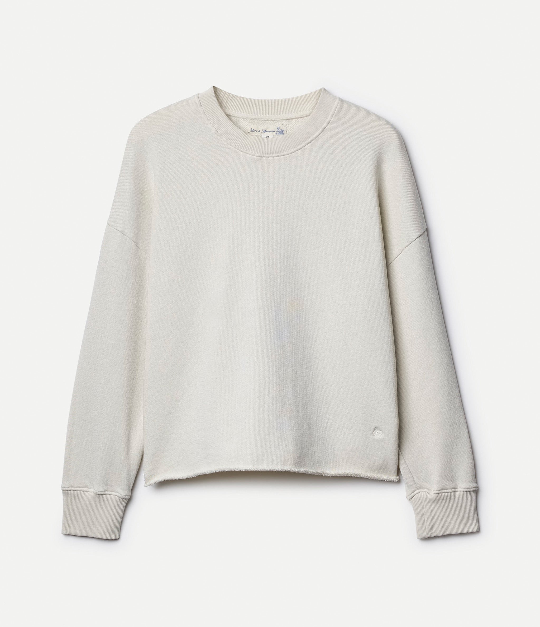 Retro Fleece Sweatshirt With Open Edge On Hem – Merz b. Schwanen