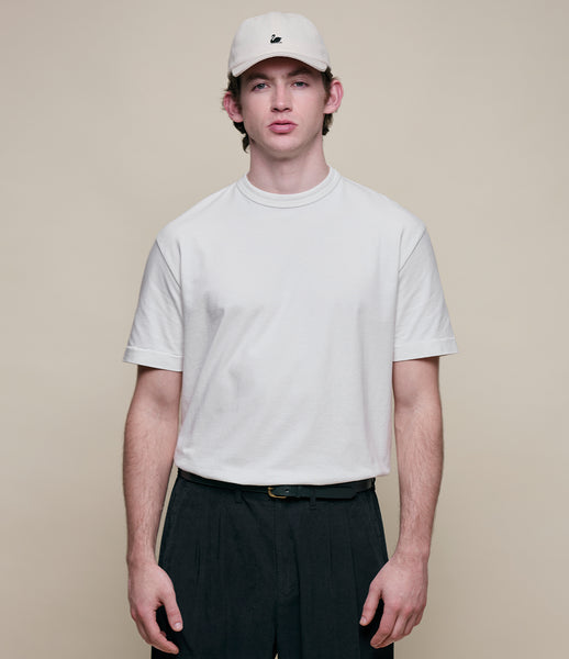Sturdy Boxy Fit Giza Cotton-Hemp T-Shirt – Merz b. Schwanen