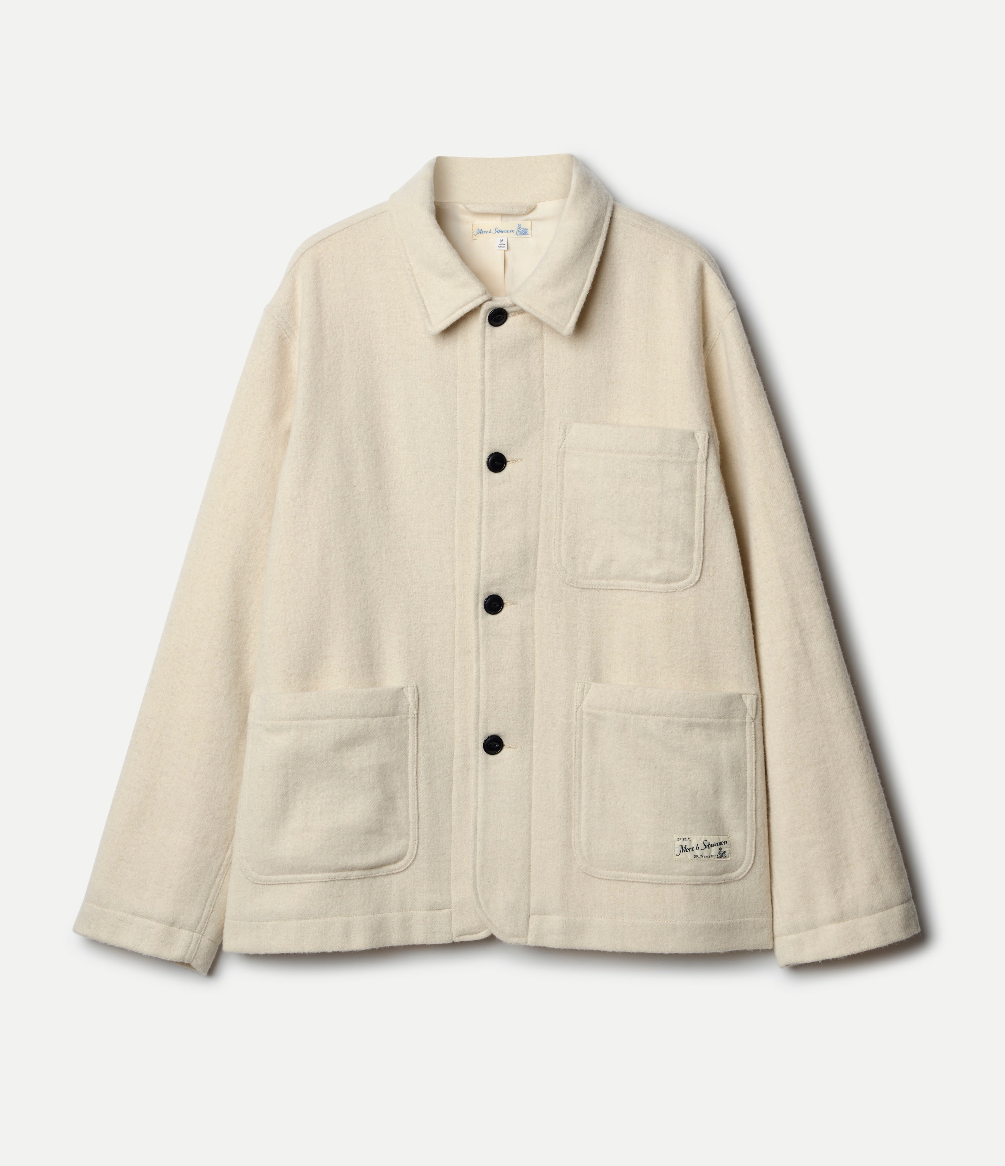 Burel wool jacket in nature against neutral background