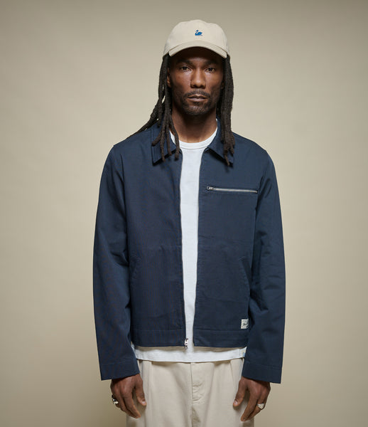ENDS and MEANS Work Jacket リネン M ネイビー ENDS and MEANS / Double Breasted Work Jacket - herbie online shop