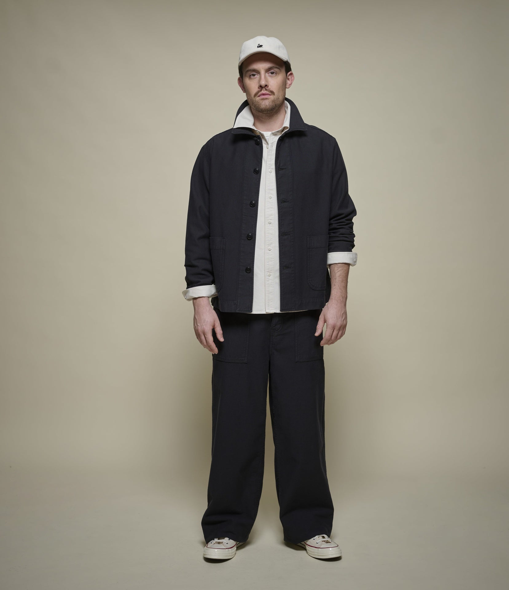 Storm Black Cropped Canvas Jacket | Merz b. Schwanen