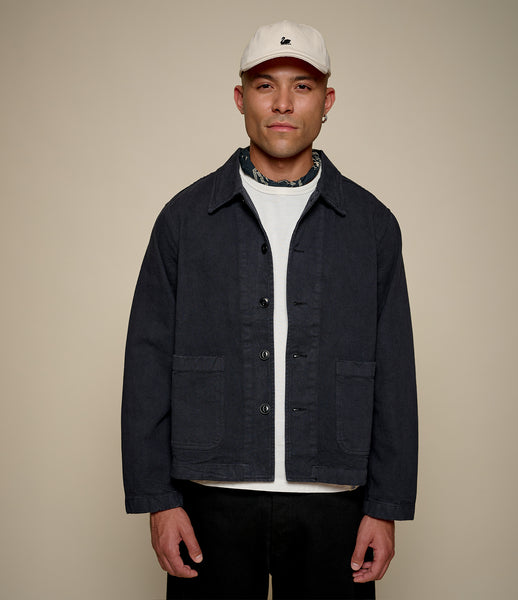 Cropped Worker's Cotton Twill Jacket – Merz b. Schwanen