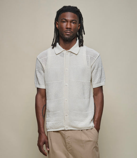 Bott 　Cotton Crochet Knit Shirts 新品 BoTT / ボット】Cotton Crochet S/S Shirt（シャツ／ブラウス