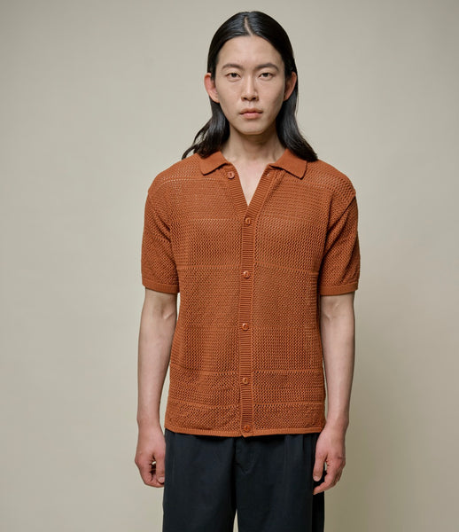 BoTT / ボット】Cotton Crochet S/S Shirt（シャツ／ブラウス