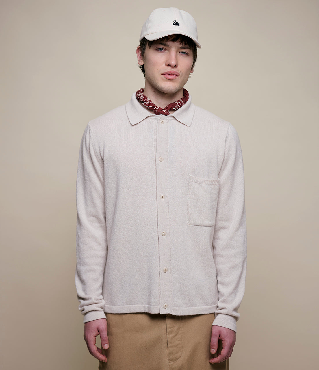 Merino Wool-Cashmere-Silk Long Sleeve Shirt