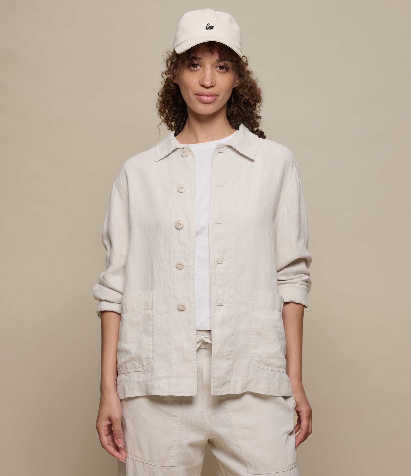 Cropped Worker's Linen Jacket – Merz b. Schwanen