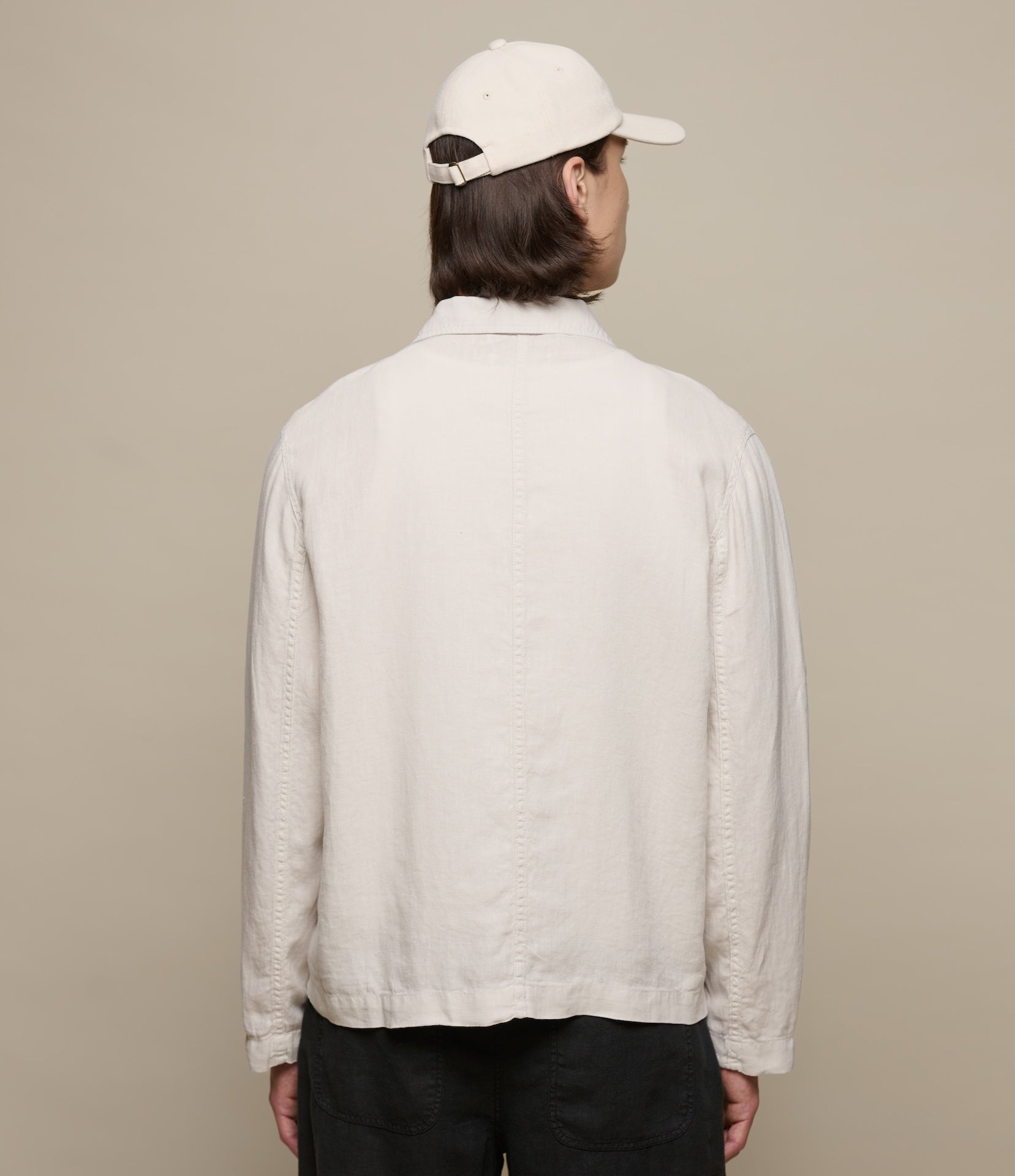<極美品>今期26SS ATON COTTON LINEN JACKET rennes — Aton | No Collar Jacket in Linen