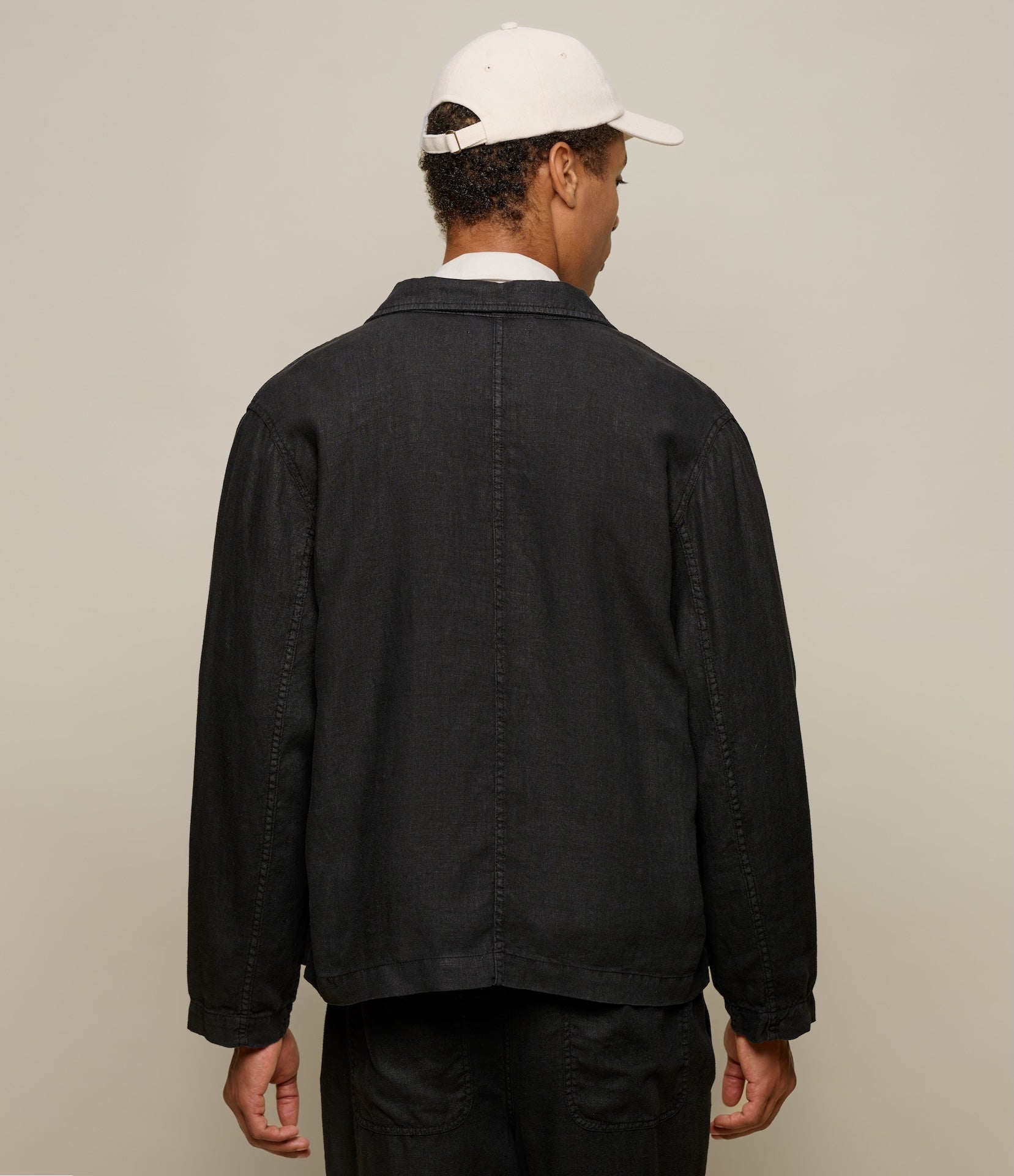 Cropped Worker's Linen Jacket – Merz b. Schwanen