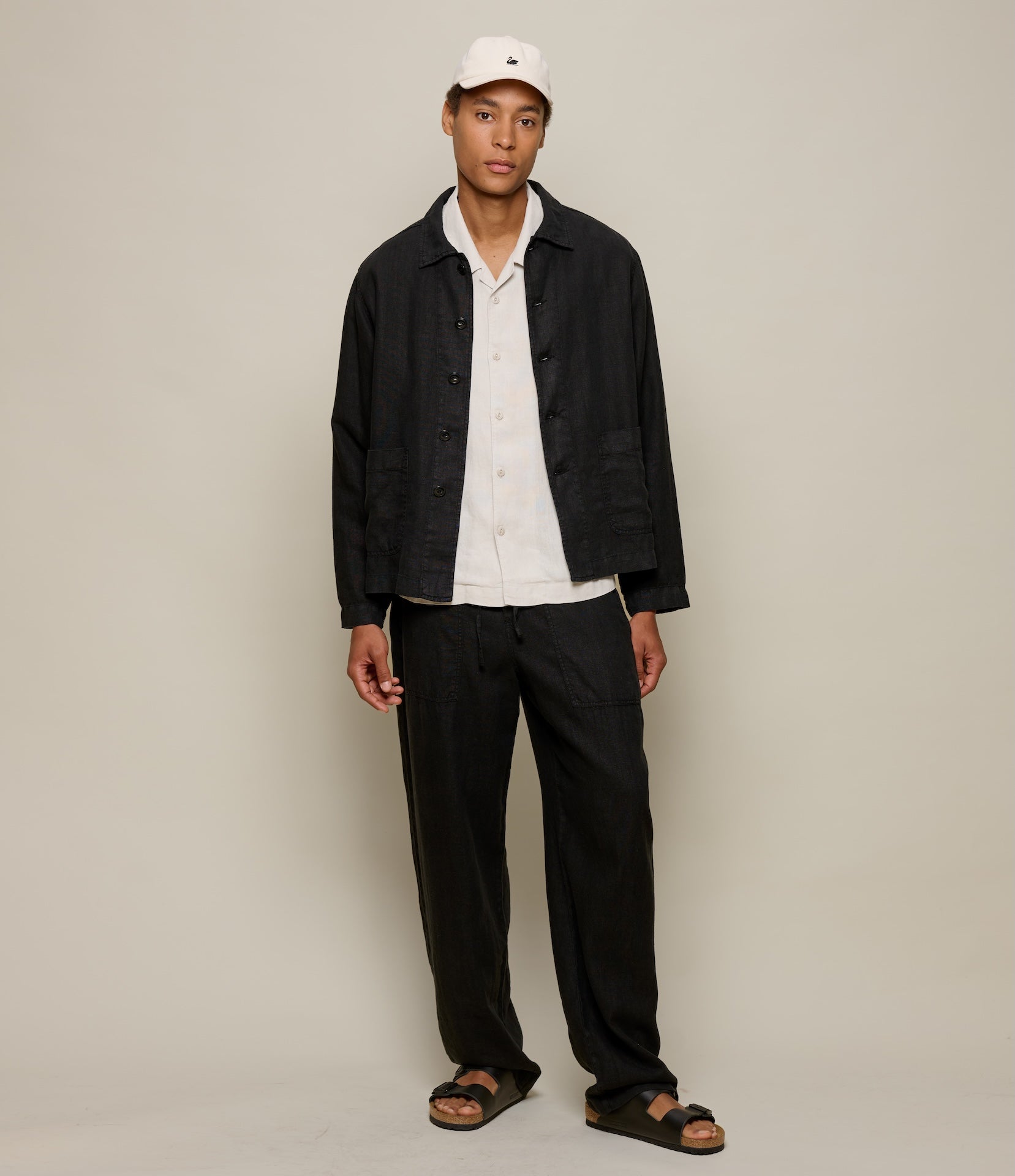 Cropped Worker's Linen Jacket – Merz b. Schwanen