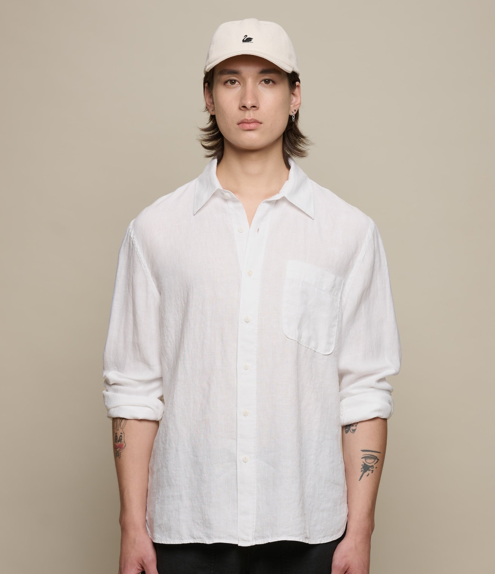 Relaxed Fit Linen Long Sleeve Shirt
