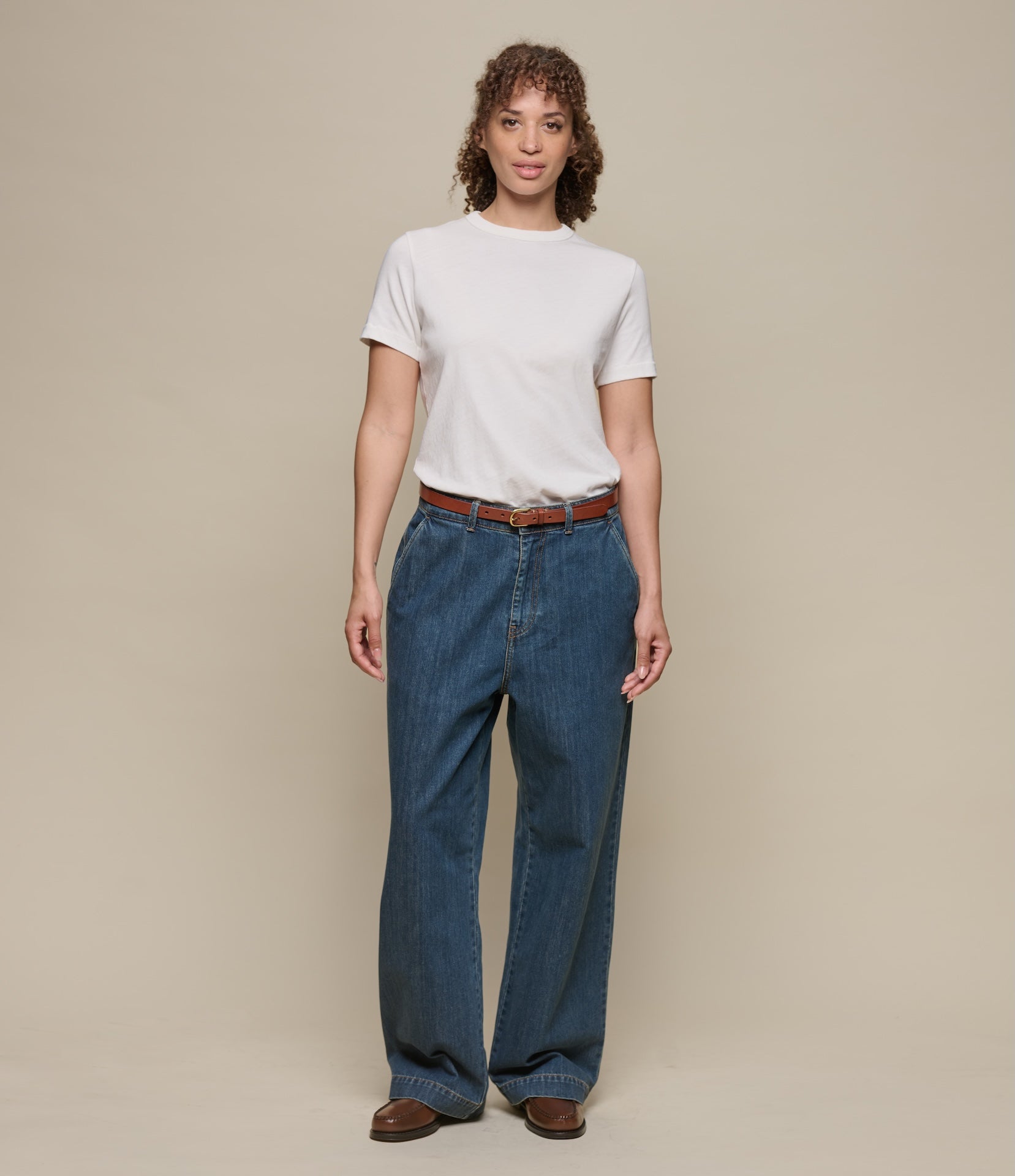 1940s Cotton Denim High Rise Wide Leg Chino – Merz b. Schwanen