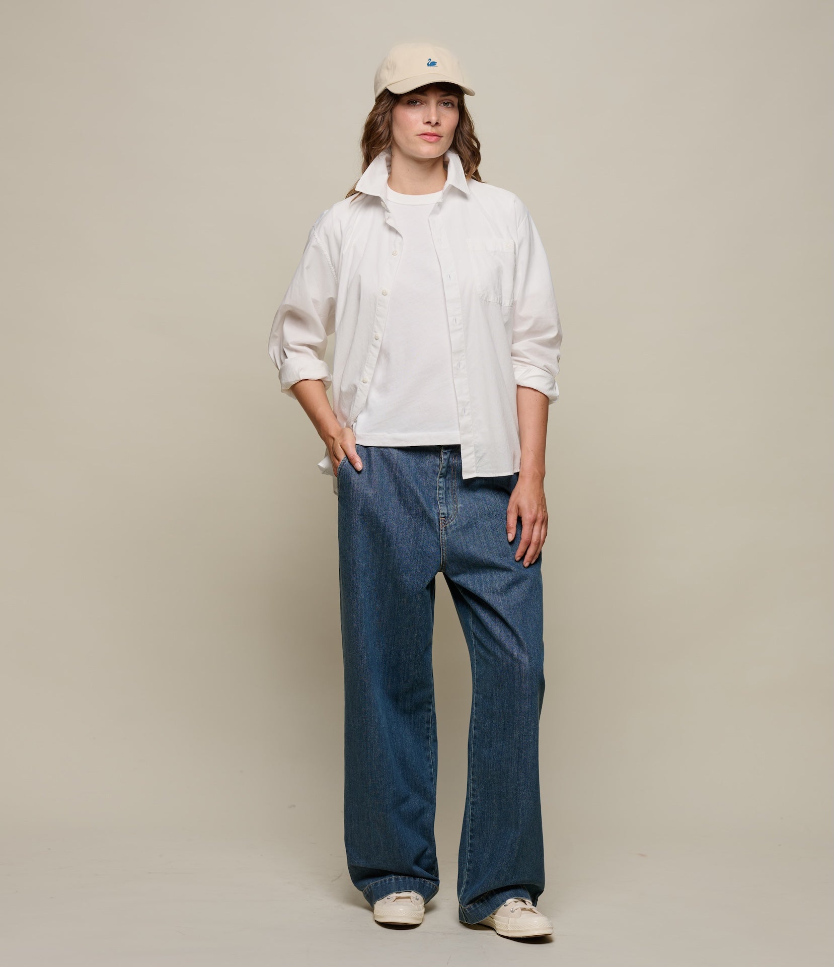 1940s Cotton Denim High Rise Wide Leg Chino – Merz b. Schwanen