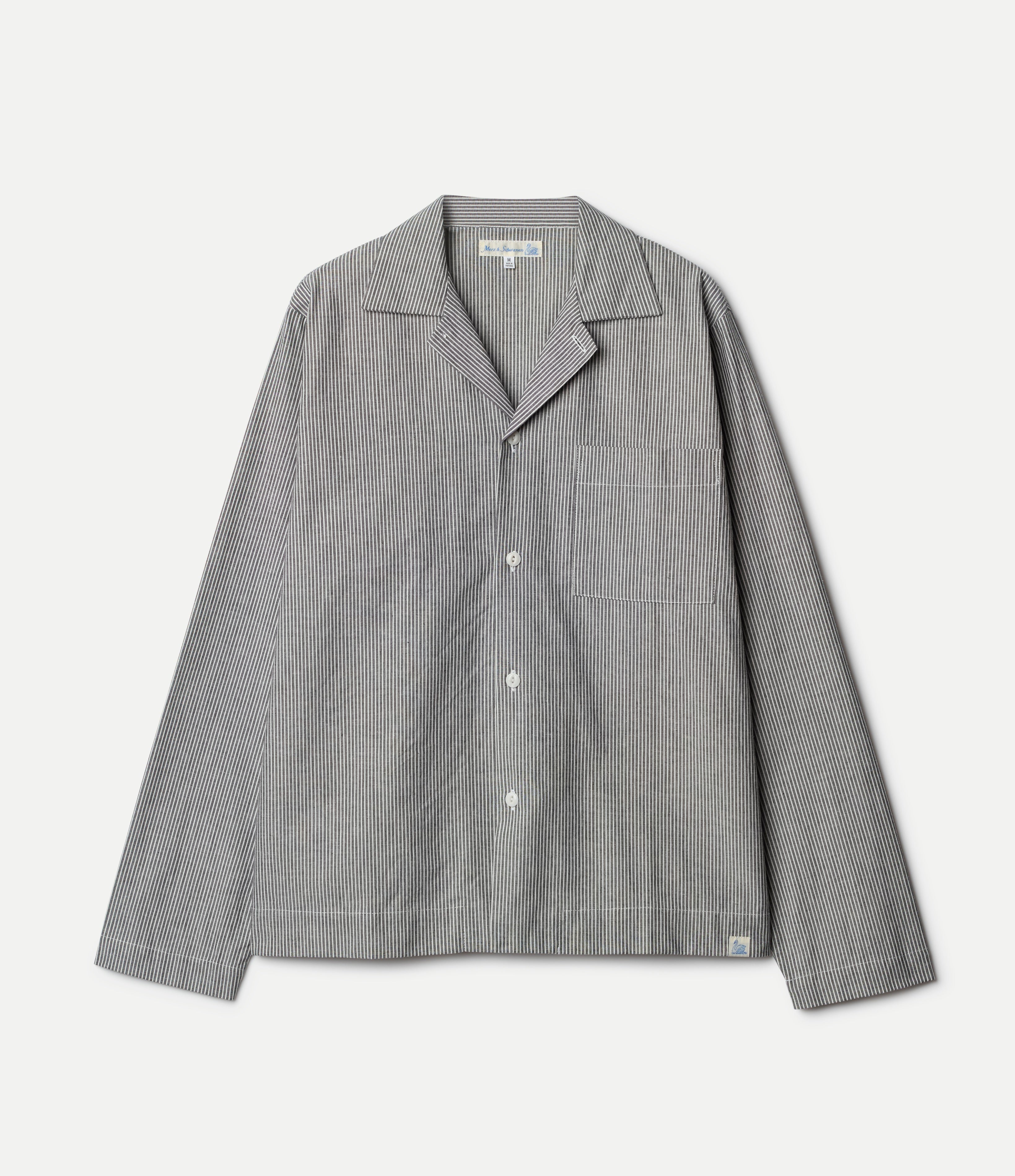 Striped pajama shirt on a white background