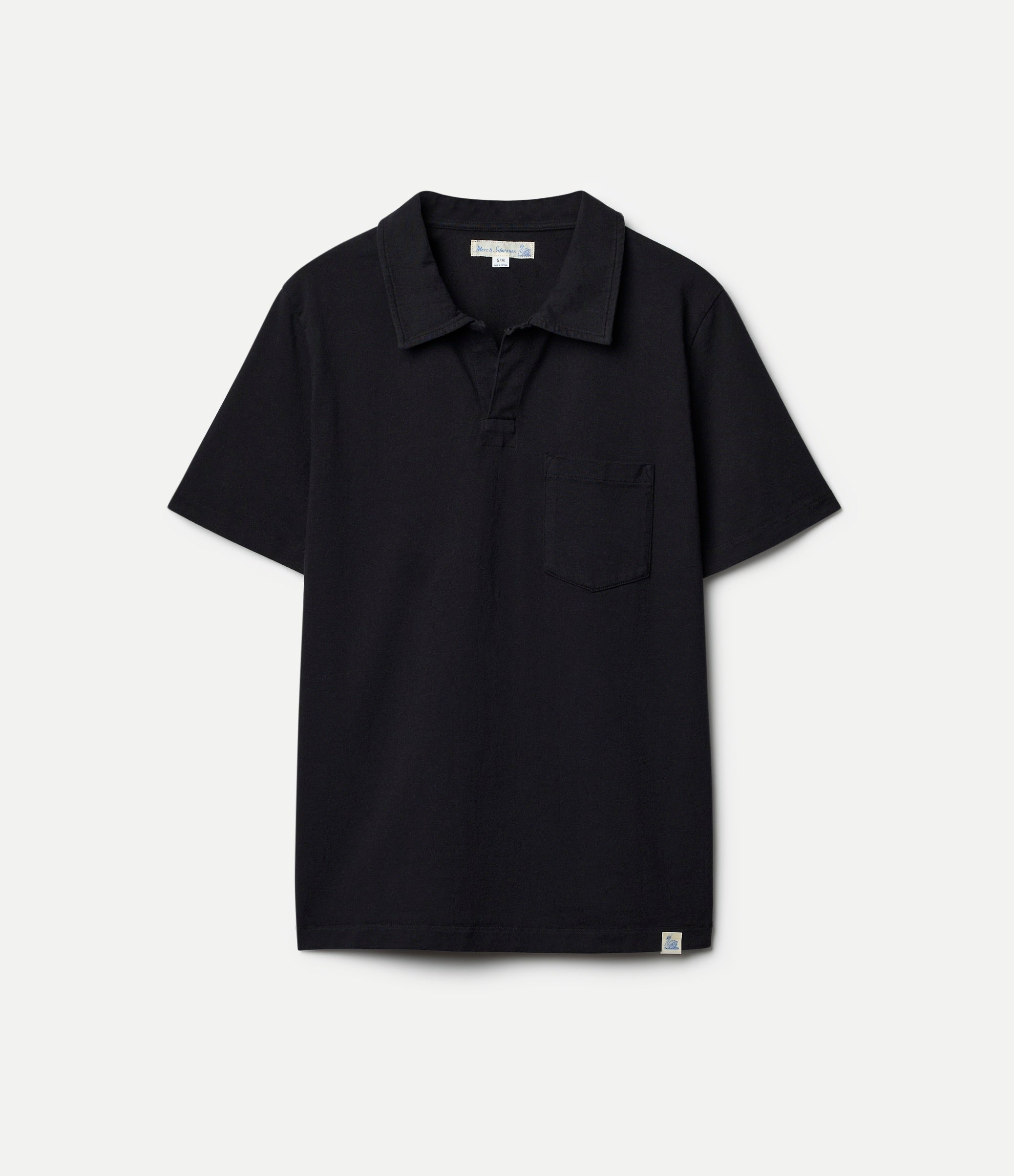 トップス Belvet rugby shirt Black M Men's Heavyweight Rugby Polo Shirt in Black | Sunspel